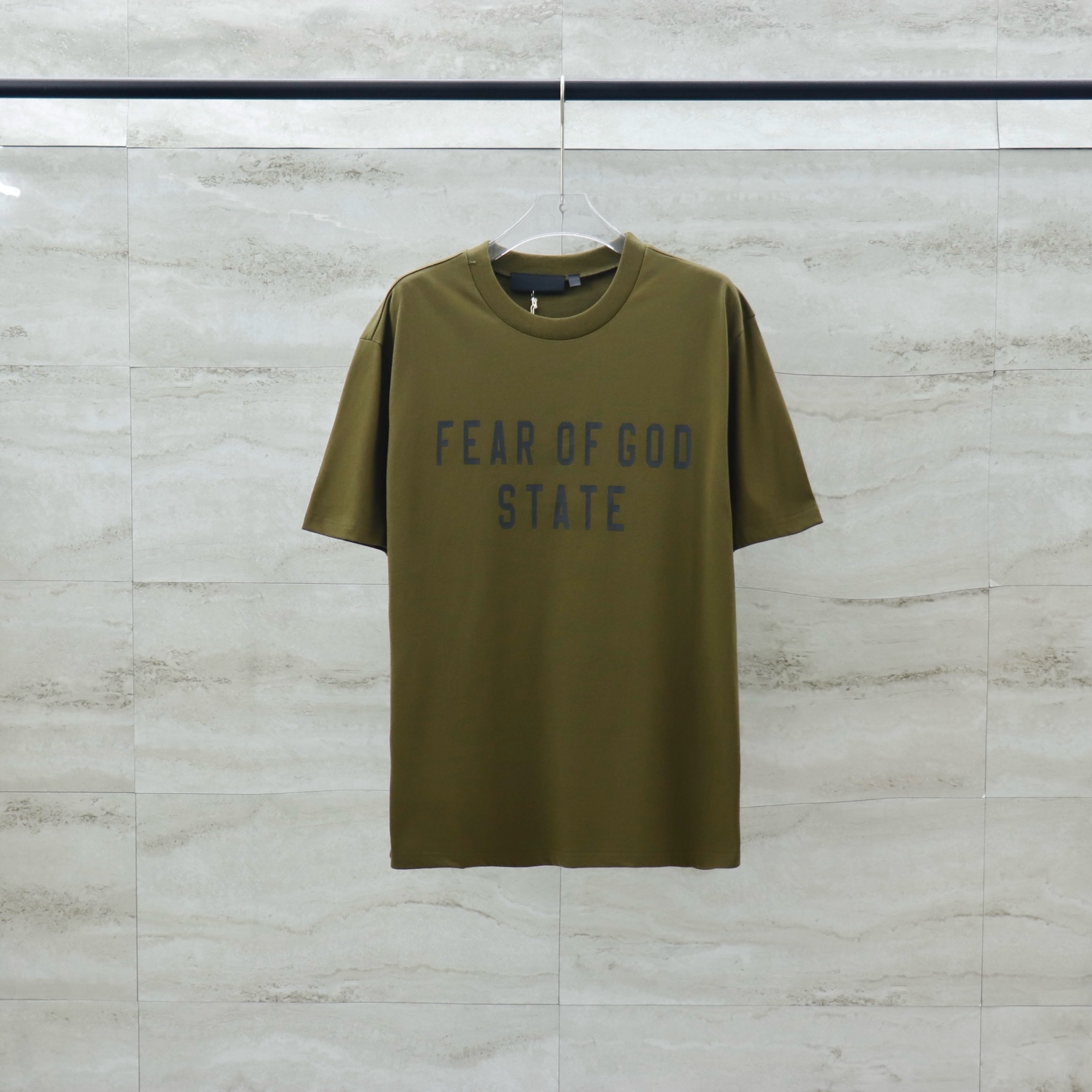 Fear of God State Crew Neck Olive T-Shirt - S to XL sizes available