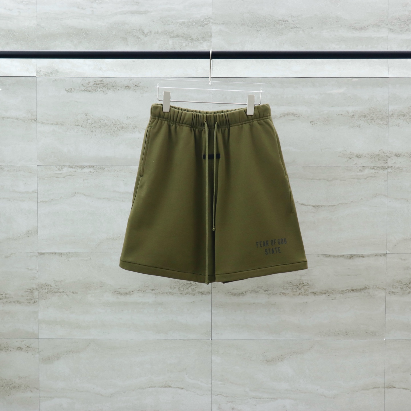 Fear of God Olive Green Shorts - Casual Sweatpants/Short Pants for Men and Women 2 i1740717596548 8236 0 8