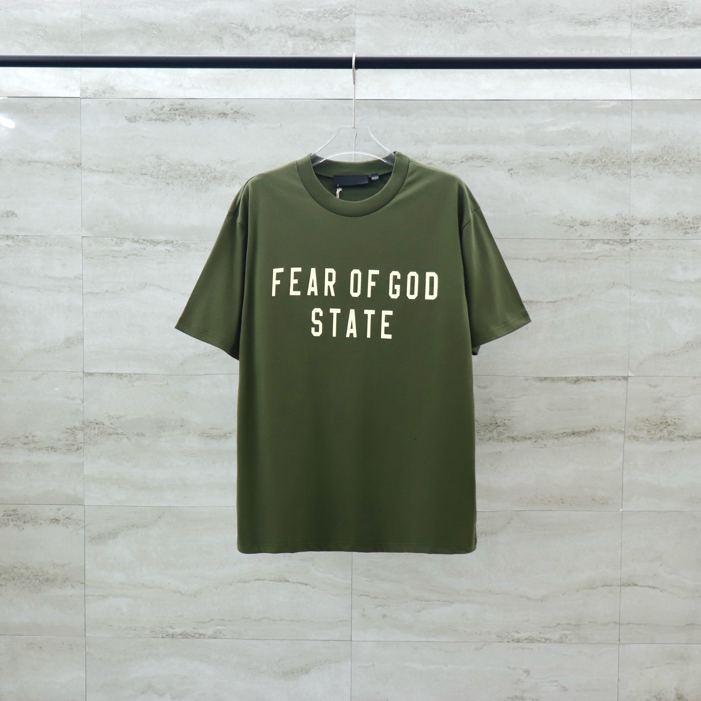 Fear of God State Crew Neck T-Shirt, Olive Green, S-XL 1 i1740718202576 61 0 8