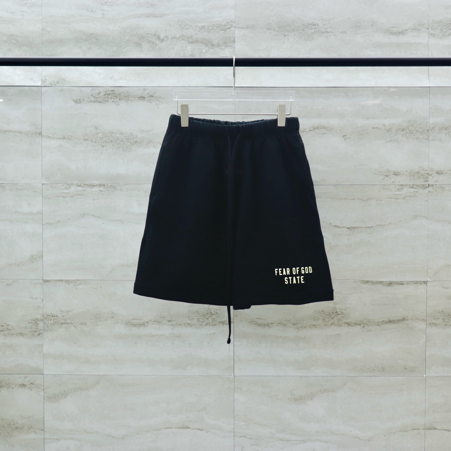 Fear of God Essential Black Cotton Blend Sweatshorts | Drawstring Closure 2 i1740720092263 8832 0 1