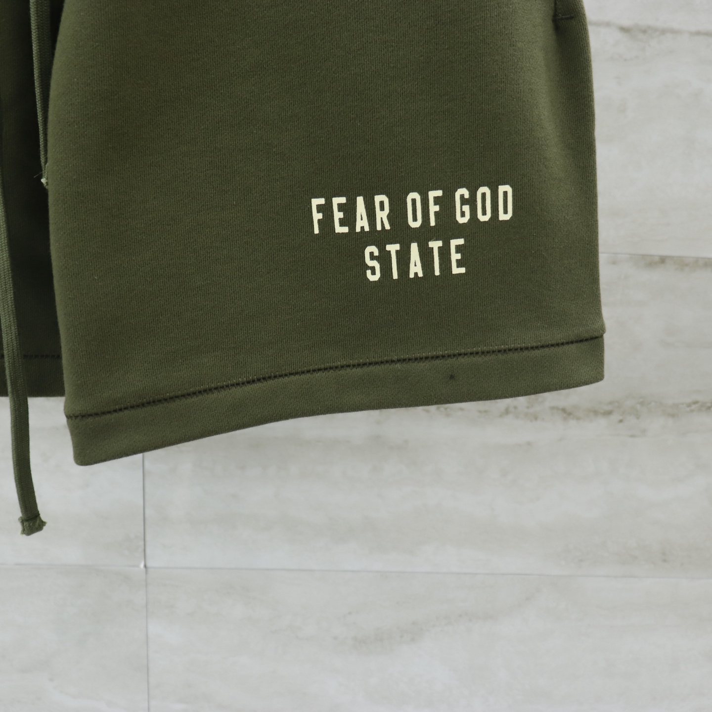 Fear Of God State Olive Green Cotton Blend Fleece Shorts S-XL 4 i1740720316948 199 0 0