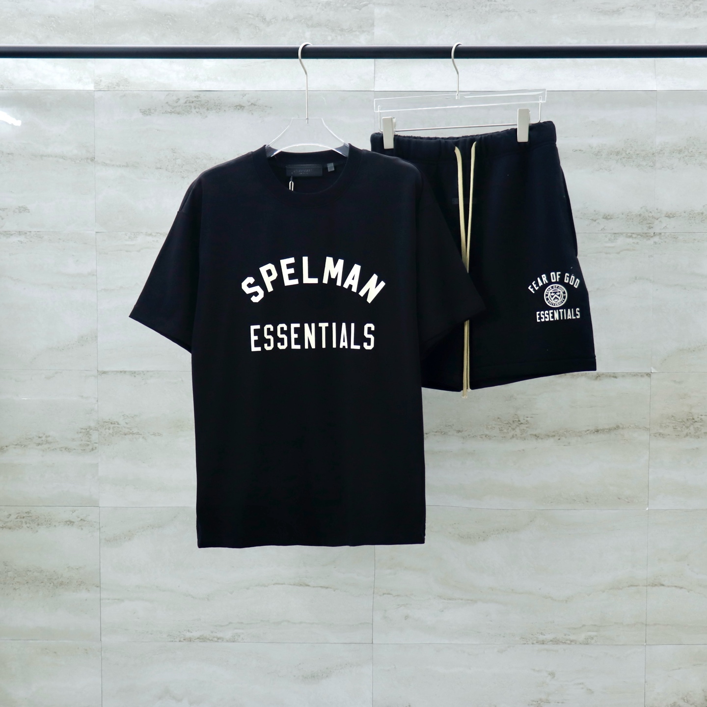 Fear of God Essentials "Spelman" Crew Neck T-Shirt - Black Cotton Tee 3 i1743143806127 1721 0 6