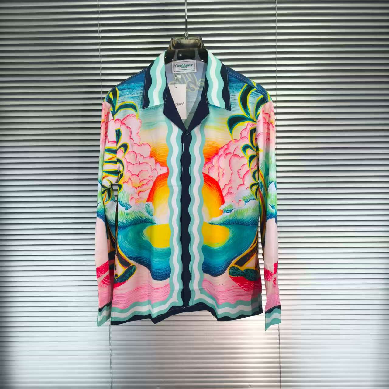 Casablanca camisa casual de manga larga nueva para principios de otoño 2025, estampado delantero y trasero, unisex, tal…