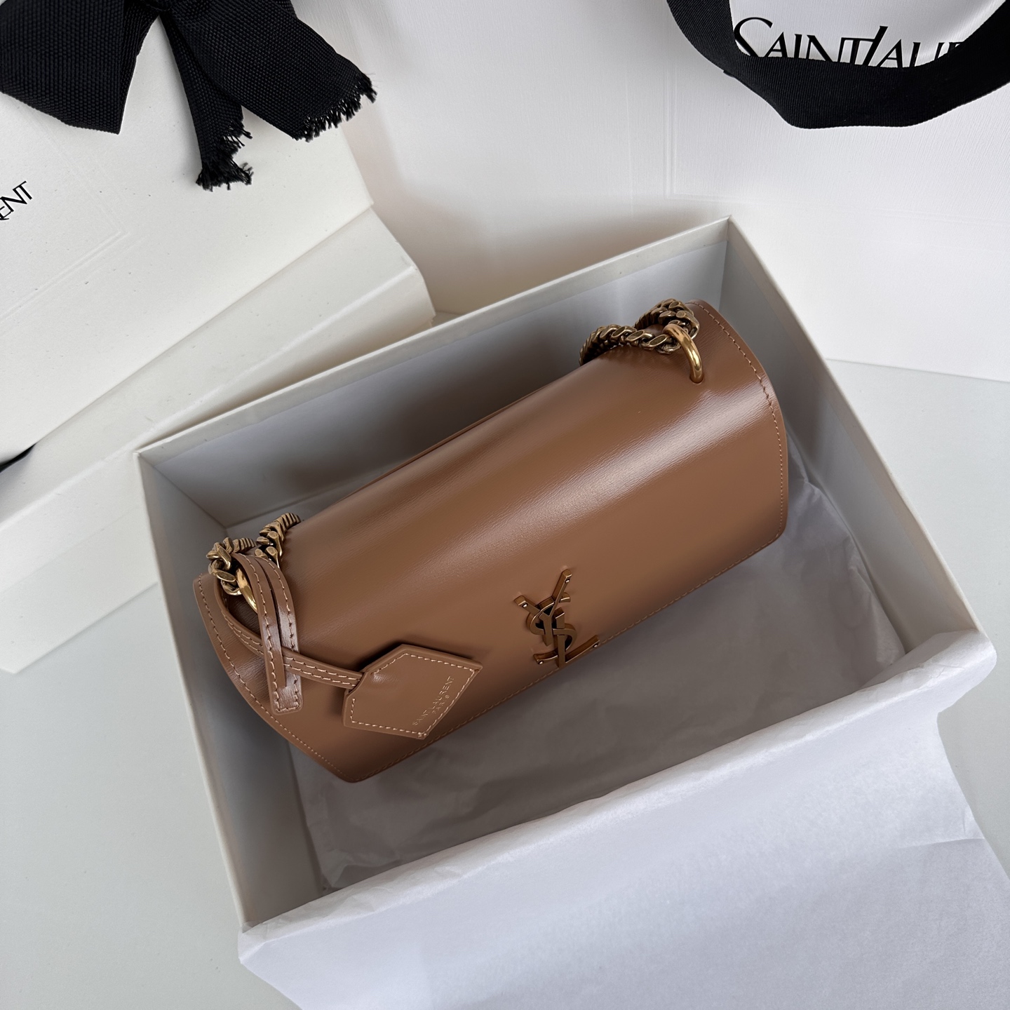 Yves Saint Laurent Sunset 22cm Bag, Brown Leather with Gold-Tone Hardware 3 i1745218794144 6166 0 2