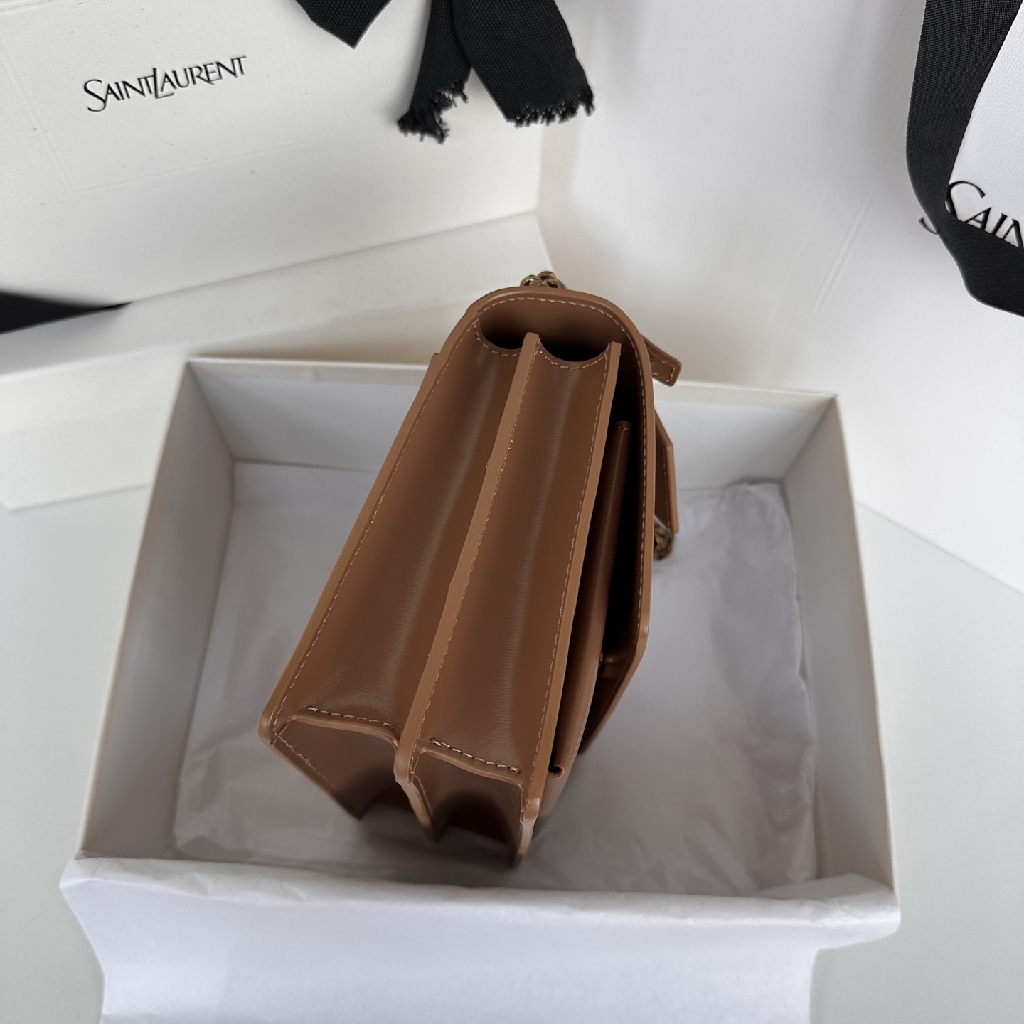 Yves Saint Laurent Sunset 22cm Bag, Brown Leather with Gold-Tone Hardware 4 i1745218796254 4591 0 3