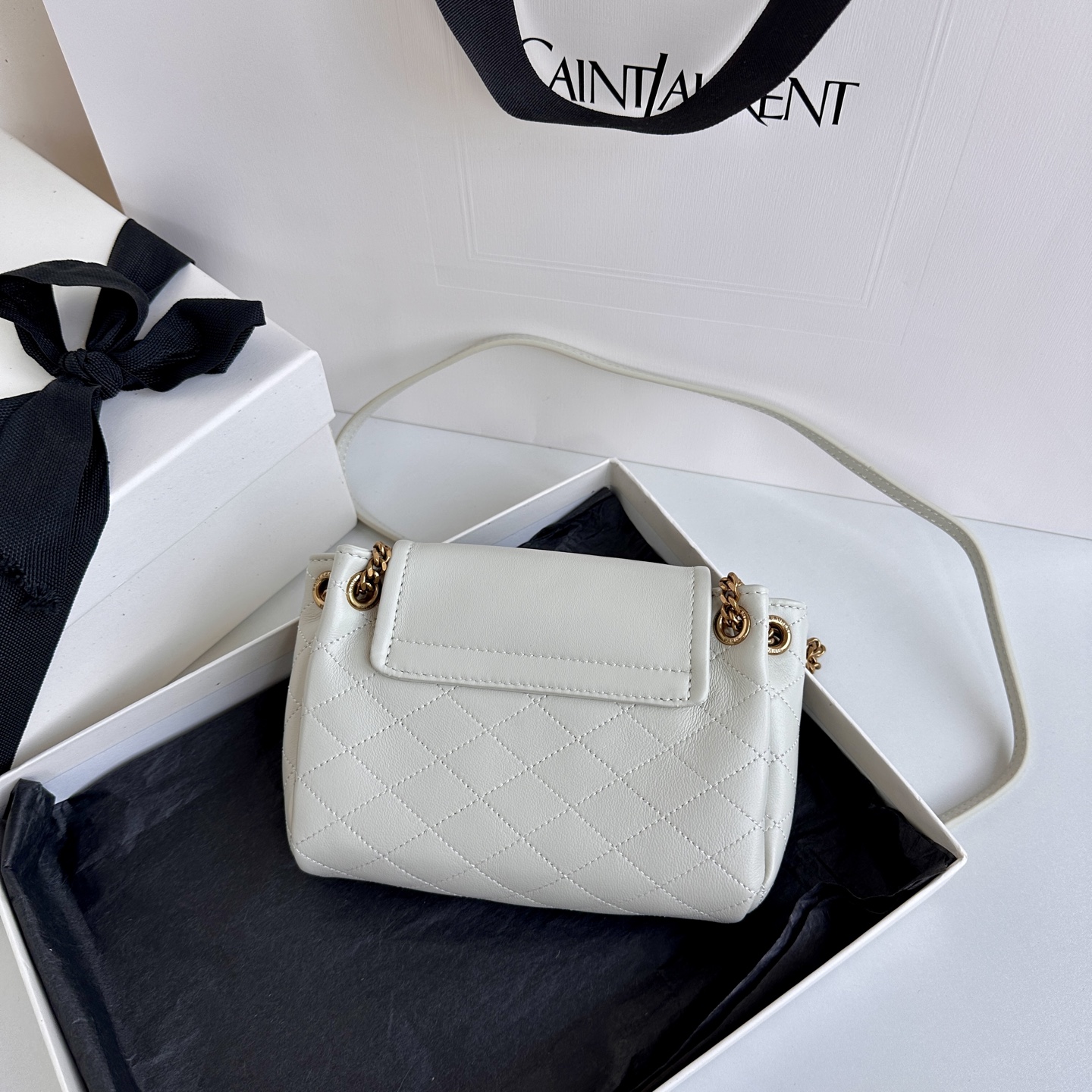 Yves Saint Laurent Mini Nolita White Leather Shoulder Bag - Stylish & Compact 2 i1745222986756 637 0 1