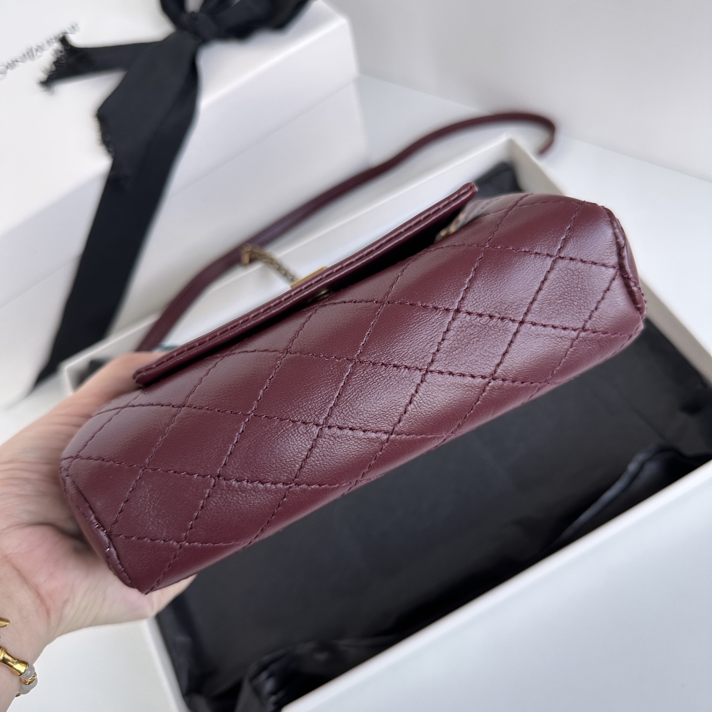 Yves Saint Laurent Mini Nolit Burgundy Leather Shoulder Bag - 18x13x6cm 5 i1745223674583 8964 0 4