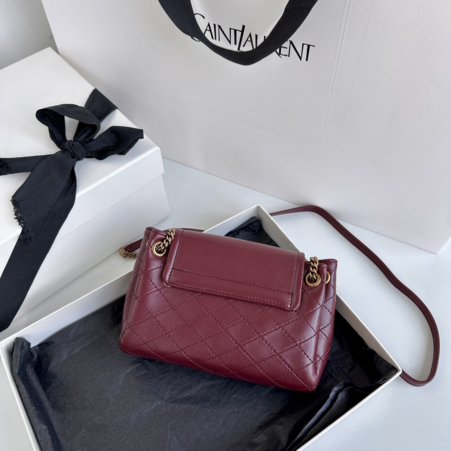 Yves Saint Laurent Mini Nolit Burgundy Leather Shoulder Bag - 18x13x6cm 2 i1745223680927 1343 0 1