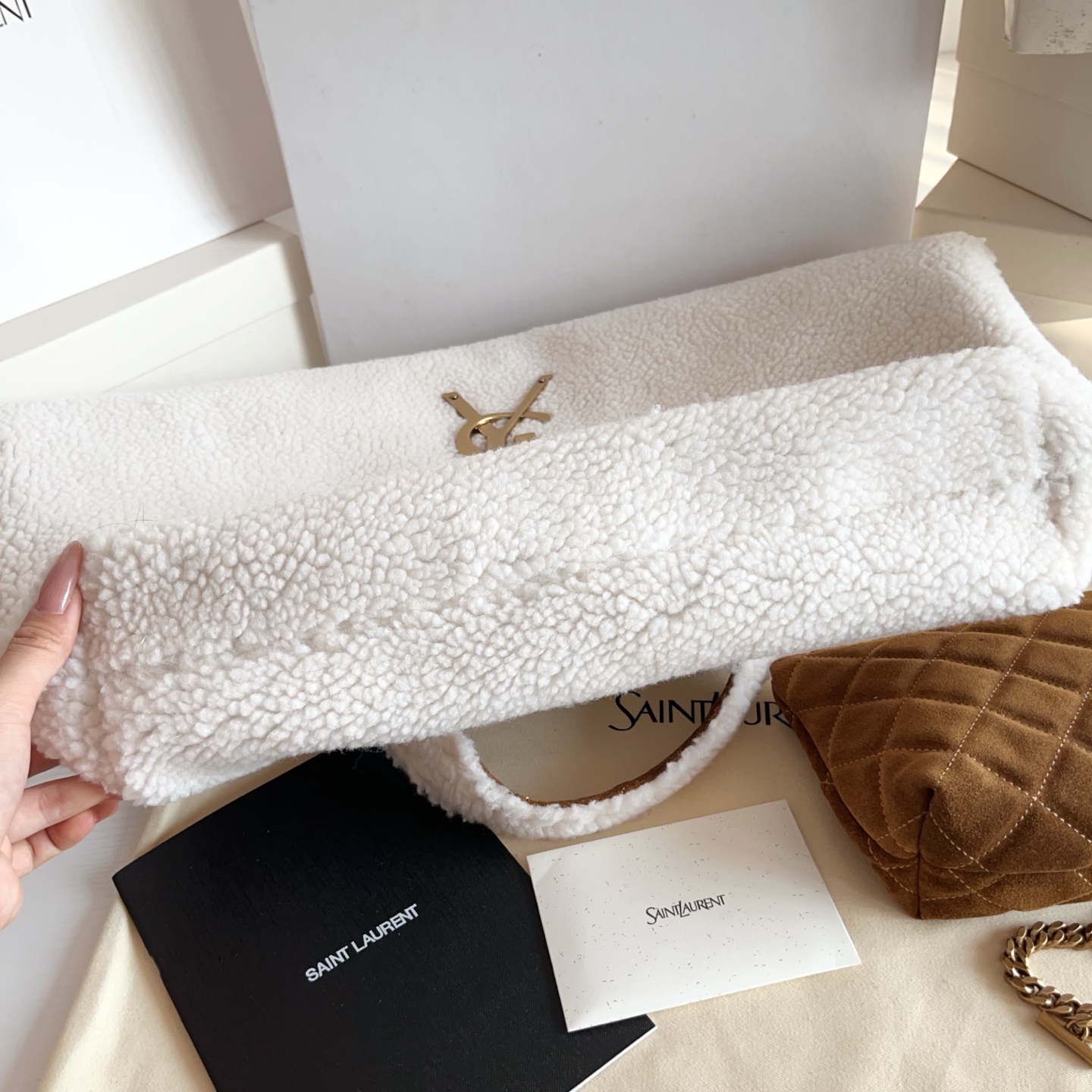 Saint Laurent 大号羊羔毛购物袋▪ 𝗜𝗖𝗔𝗥𝗘 ▪
