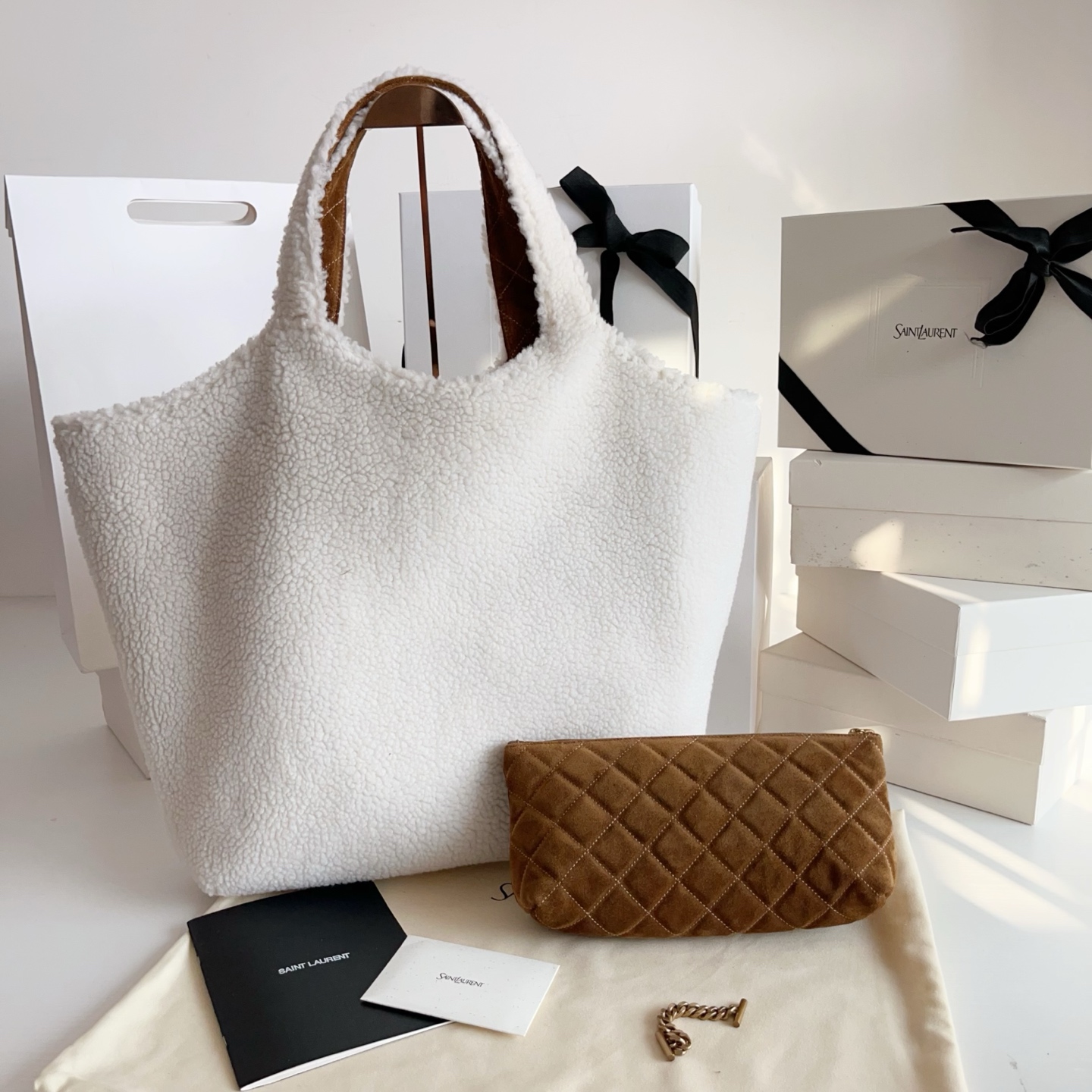 Saint Laurent 大号羊羔毛购物袋▪ 𝗜𝗖𝗔𝗥𝗘 ▪