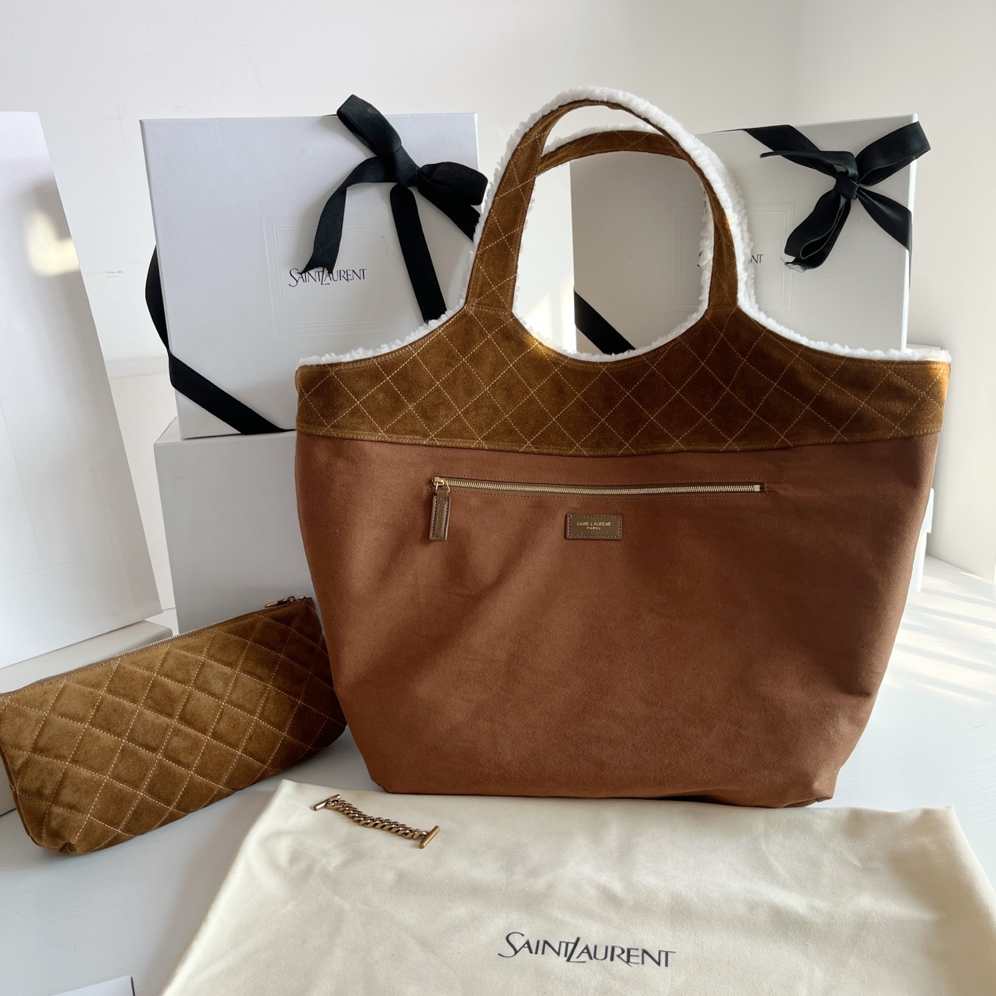 Saint Laurent 大号羊羔毛购物袋▪ 𝗜𝗖𝗔𝗥𝗘 ▪