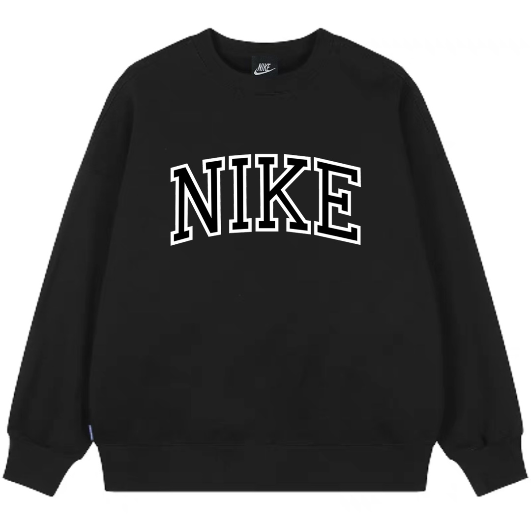 供货价:65💰新品卫衣发布会♻️纯棉毛圈设计,300克足重量,贸易出口货,原包装吊牌（另有38💴华棉版本340克推荐入手）可以随意来图订制 支持一件代发 批发 等  
nike 经典款全棉加厚320g休闲圆领套头卫衣
全套包装 高品质
卫衣采用320g多支纱线纺织工艺 手感厚实
全棉面料 透气舒适 顶级质感
颜色：图示颜色
尺码：M L XL
 胸围 肩宽 袖长 衣长
M 62 63.5 53 70
L 64 65.5 54.5 72
XL 66 67.5 56 74
尺码 建议身高 建议体重
M 160cm-170cm 50kg-65kg
L 170cm-180cm 65k g-85kg
XL 180cm-195cm 85kg-115kg