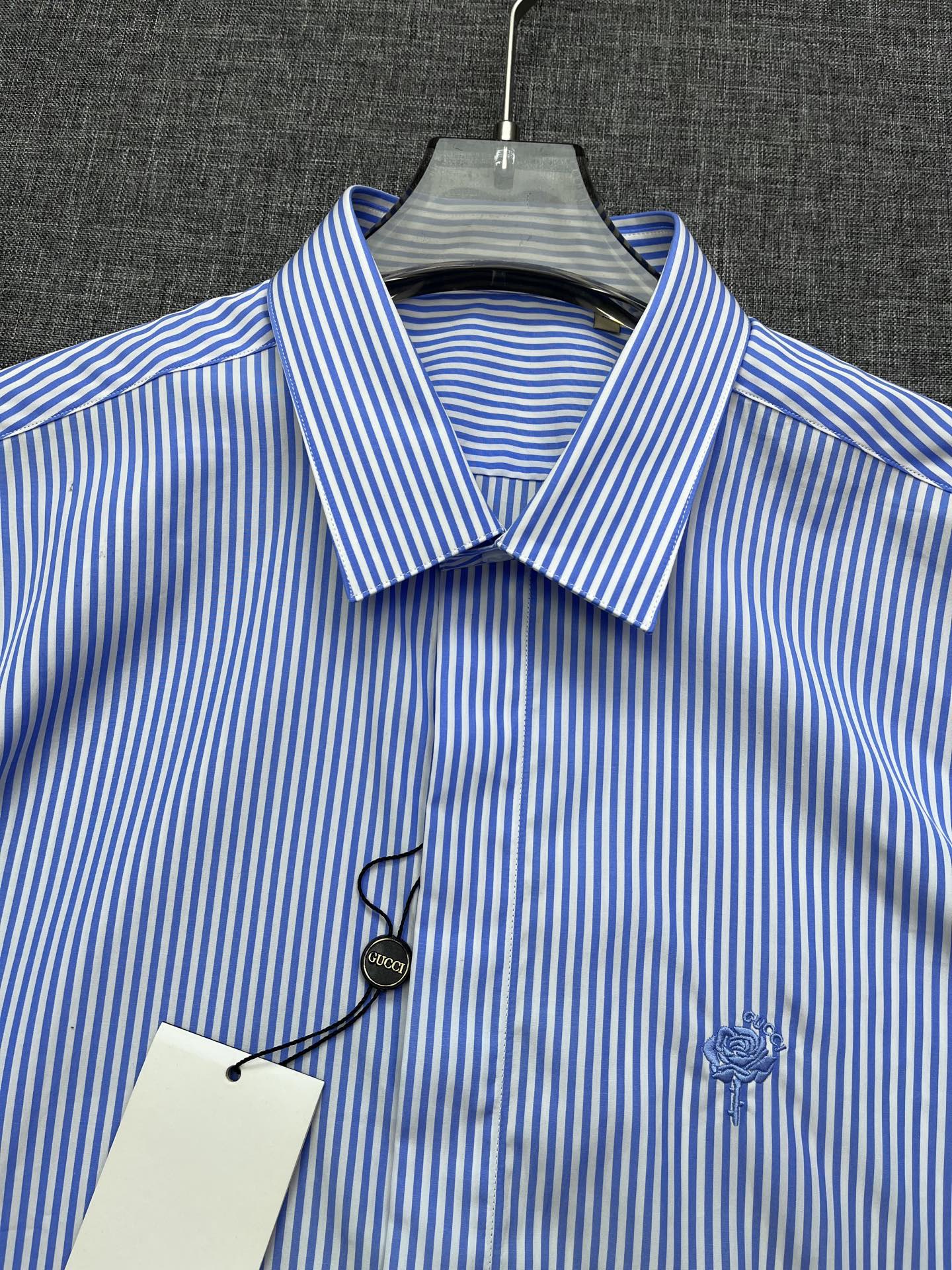 Gucci Men's Long Sleeve Shirt with Bee Embroidery and Web Detail 5 i1756392149426 1532 0 3
