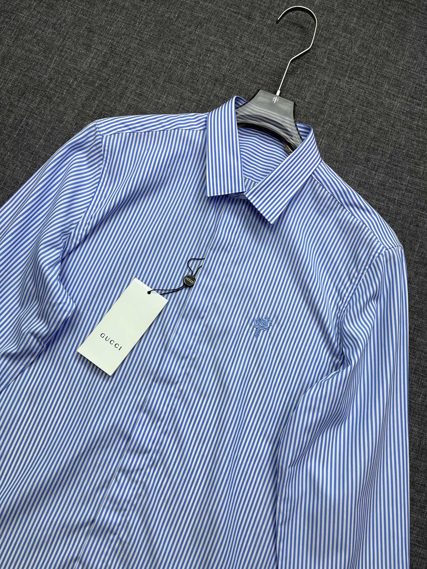 Gucci Men's Long Sleeve Shirt with Bee Embroidery and Web Detail 4 i1756392149429 9026 0 2