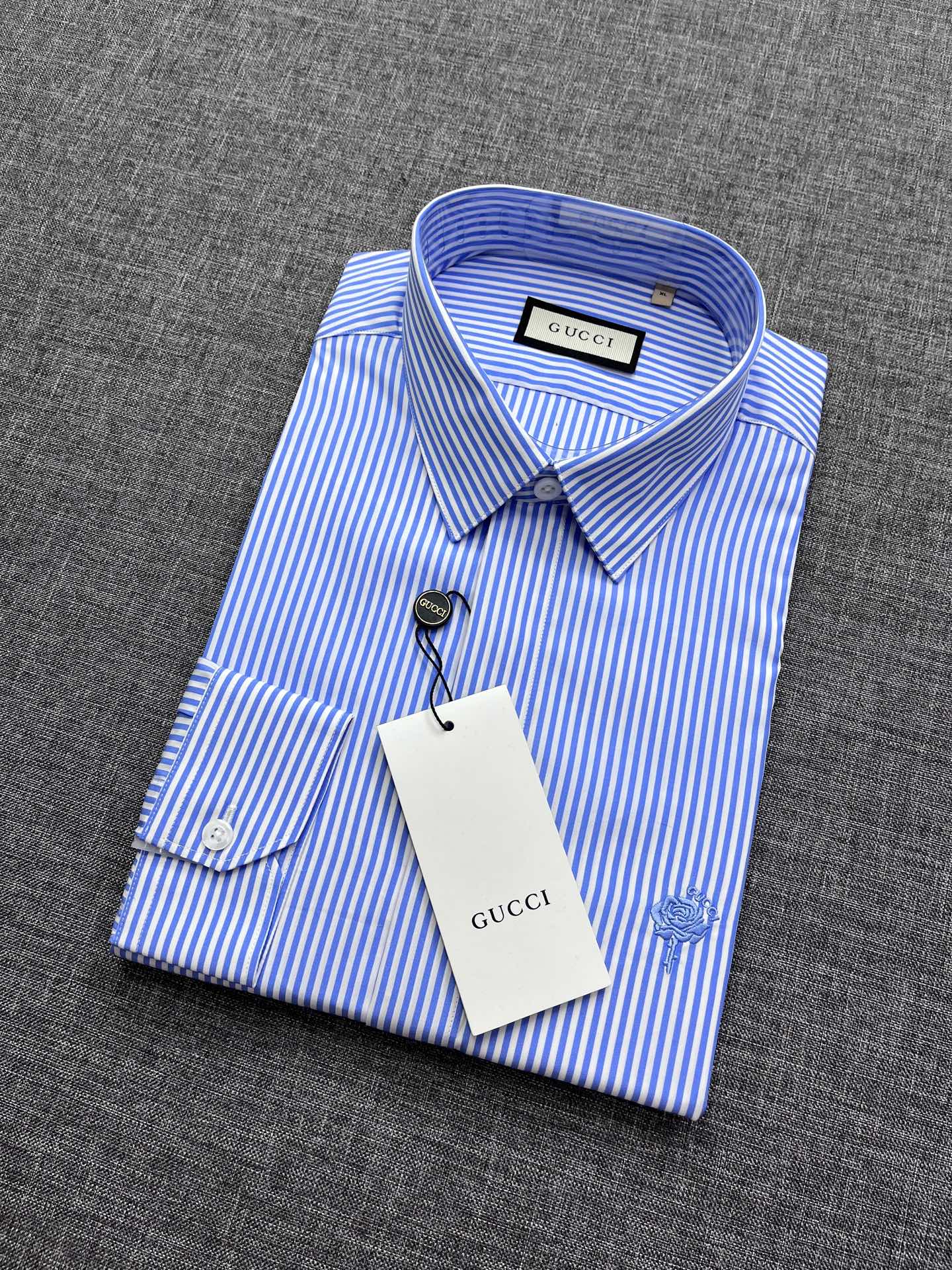 Gucci Men's Long Sleeve Shirt with Bee Embroidery and Web Detail 2 i1756392151400 2882 0 0