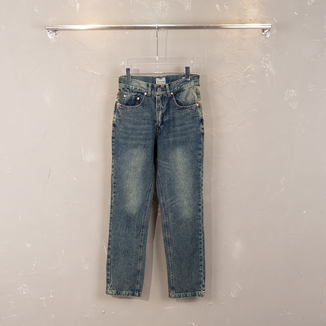 Evisu Clothing Jeans Pants & Trousers Splicing Unisex Denim