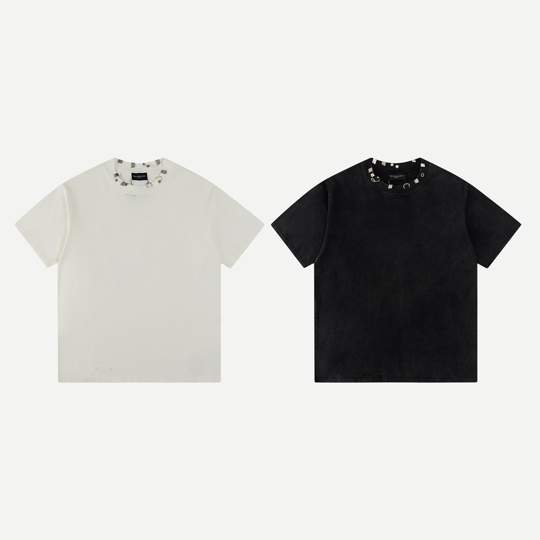 Balenciaga Clothing T-Shirt Good Quality Replica
 Black White Unisex Cotton Short Sleeve
