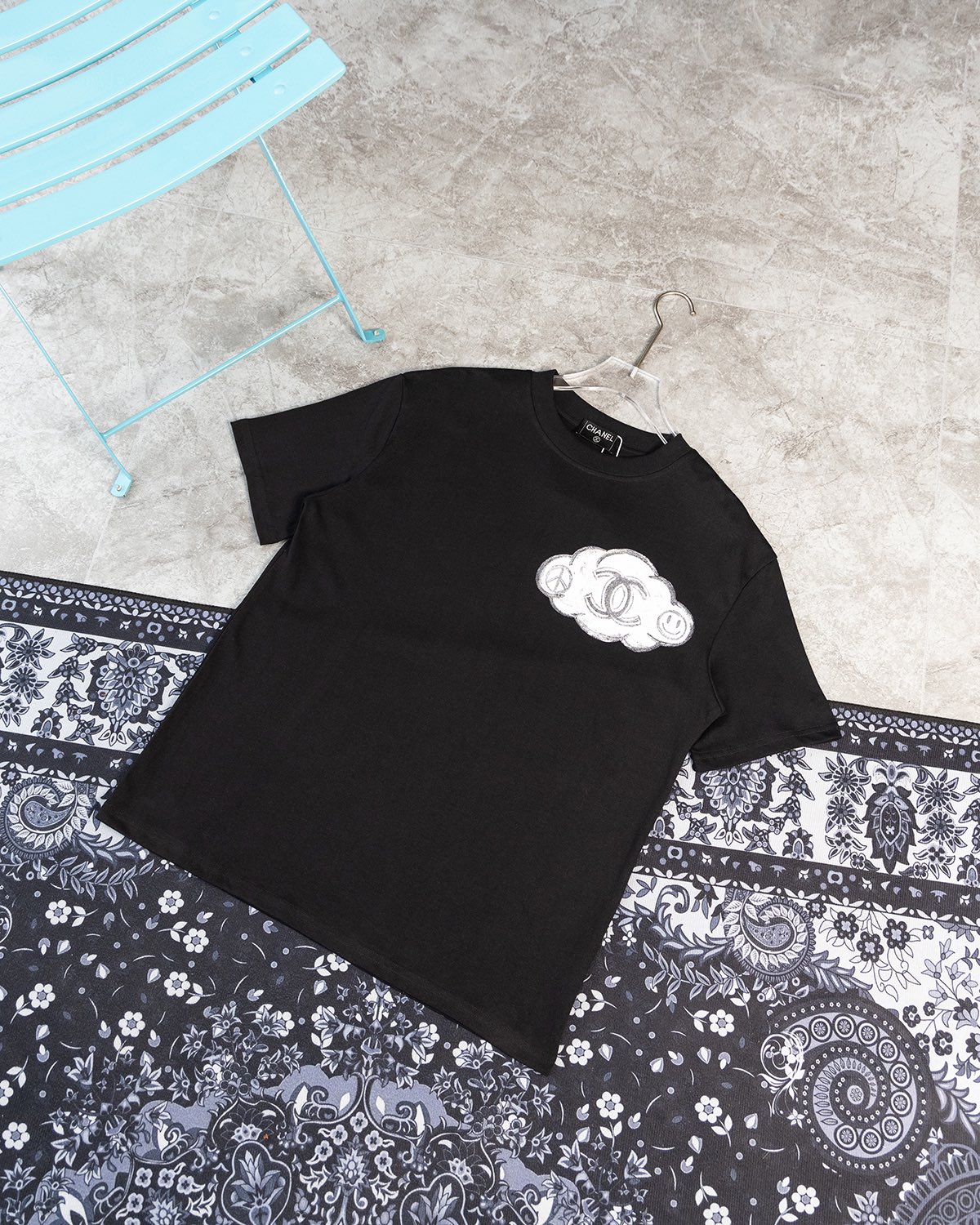 AAA
 Chanel Clothing T-Shirt Black Printing Unisex Short Sleeve