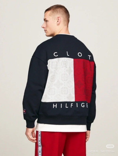 Tommy Hilfiger x CLOT Color Block Crew Neck Sweatshirt for Men and Women 1 Tommy Hilfiger x CLOT Color Block Crew Neck Sweatshirt for Men and Women