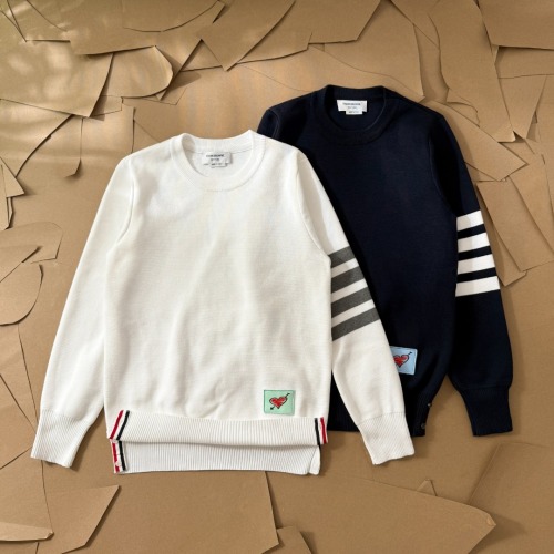Thom Browne Love Edition Wool Blend Sweater Classic Four-Bar Design 1 Thom Browne Love Edition Wool Blend Sweater Classic Four-Bar Design