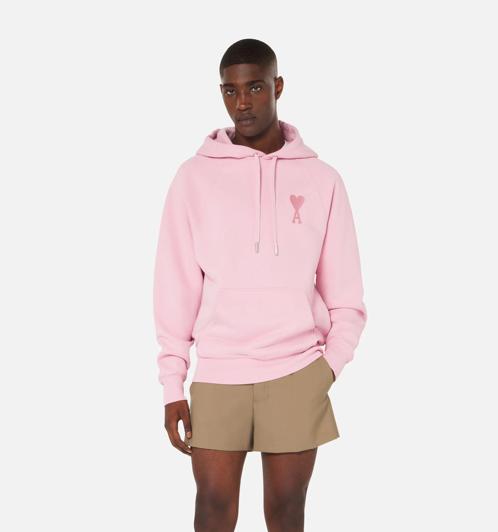 Ami Paris Macaron Color Embroidered Hoodie, Unisex Loose Fit WY036