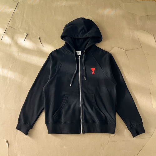 Ami Paris Ami de Coeur Zip-Up Hoodie - Unisex Relaxed Fit Sweatshirt 1 Ami Paris Ami de Coeur Zip-Up Hoodie - Unisex Relaxed Fit Sweatshirt