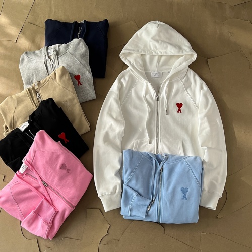 Ami Paris Heart Logo Zip-Up Hoodie Unisex Casual Sweatshirt 1 Ami Paris Heart Logo Zip-Up Hoodie Unisex Casual Sweatshirt