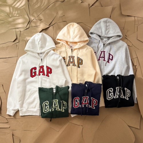 GAP Classic Embroidered Full-Zip Hoodie Sweatshirt For Men and Women 1 GAP Classic Embroidered Full-Zip Hoodie Sweatshirt For Men and Women