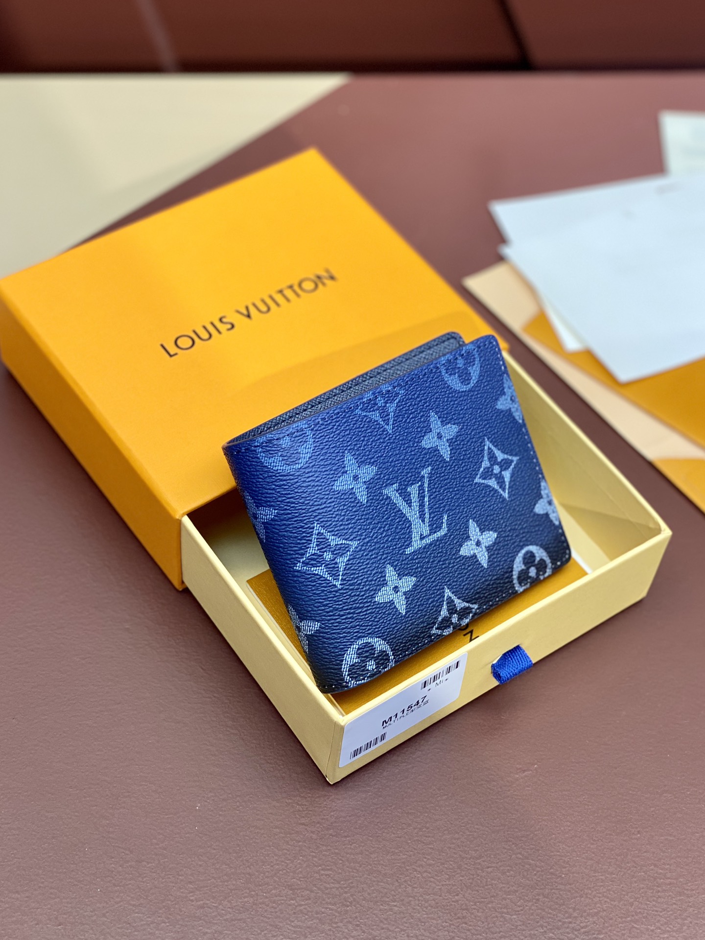 Louis Vuitton Portefeuilles Bleu Monogram Eclipse Toile M11547