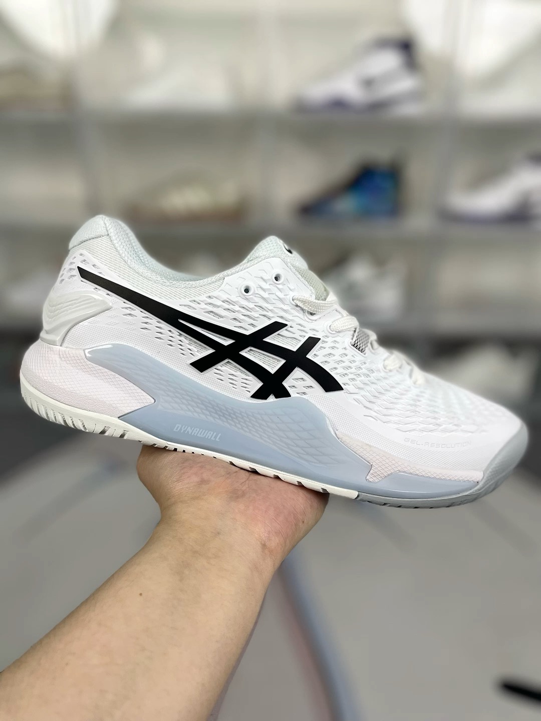 Asics Gel-Resolution 9 White/Black Tennis Shoes - Durable & Comfortable
