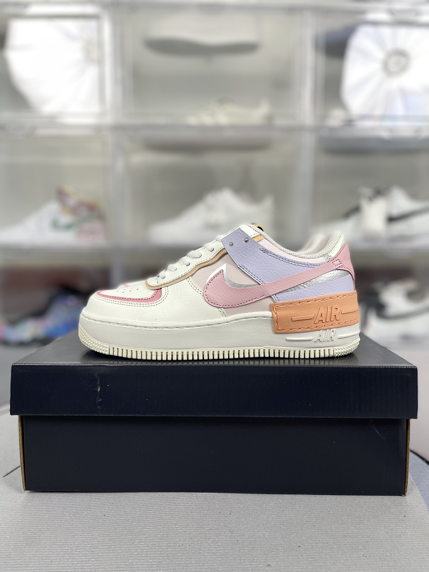 Nike Air Force 1 Shadow Women's Low Top Sneaker - White/Pink/Purple 9 i1719433452 7403 0