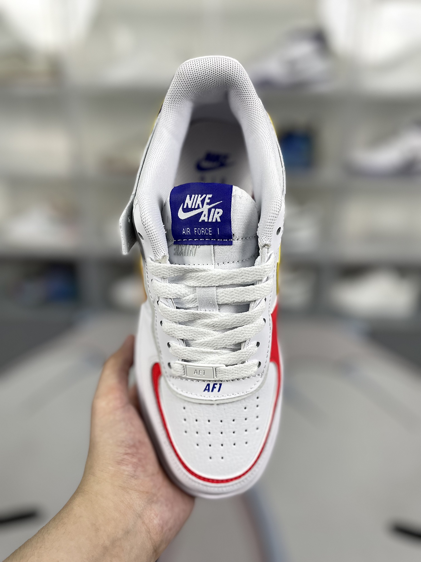 Nike Air Force 1 Shadow Women's Sneaker White/Yellow/Blue DZ1847-100 4 i1719518683 9455 2