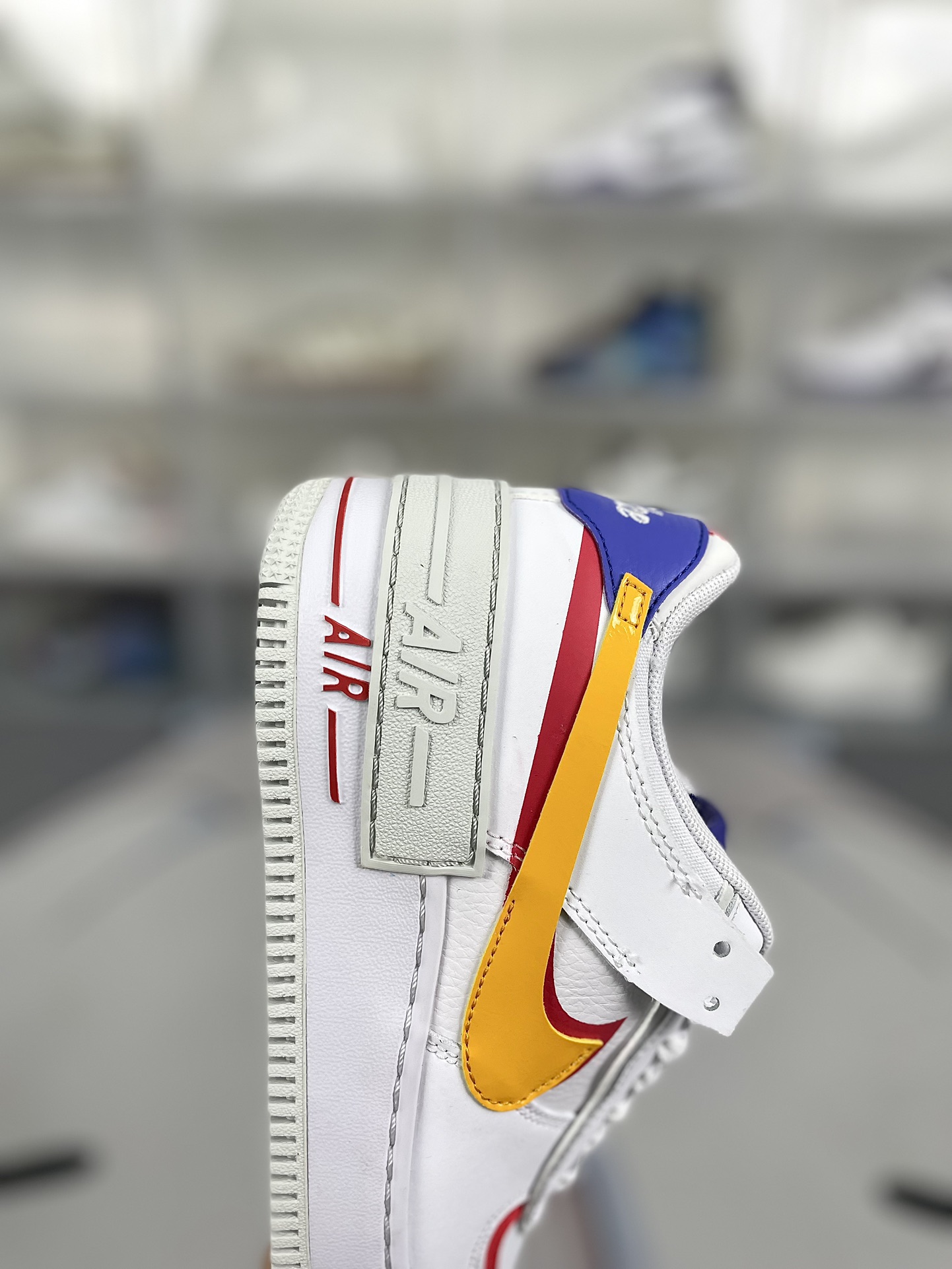 Nike Air Force 1 Shadow Women's Sneaker White/Yellow/Blue DZ1847-100 7 i1719518684 3186 6