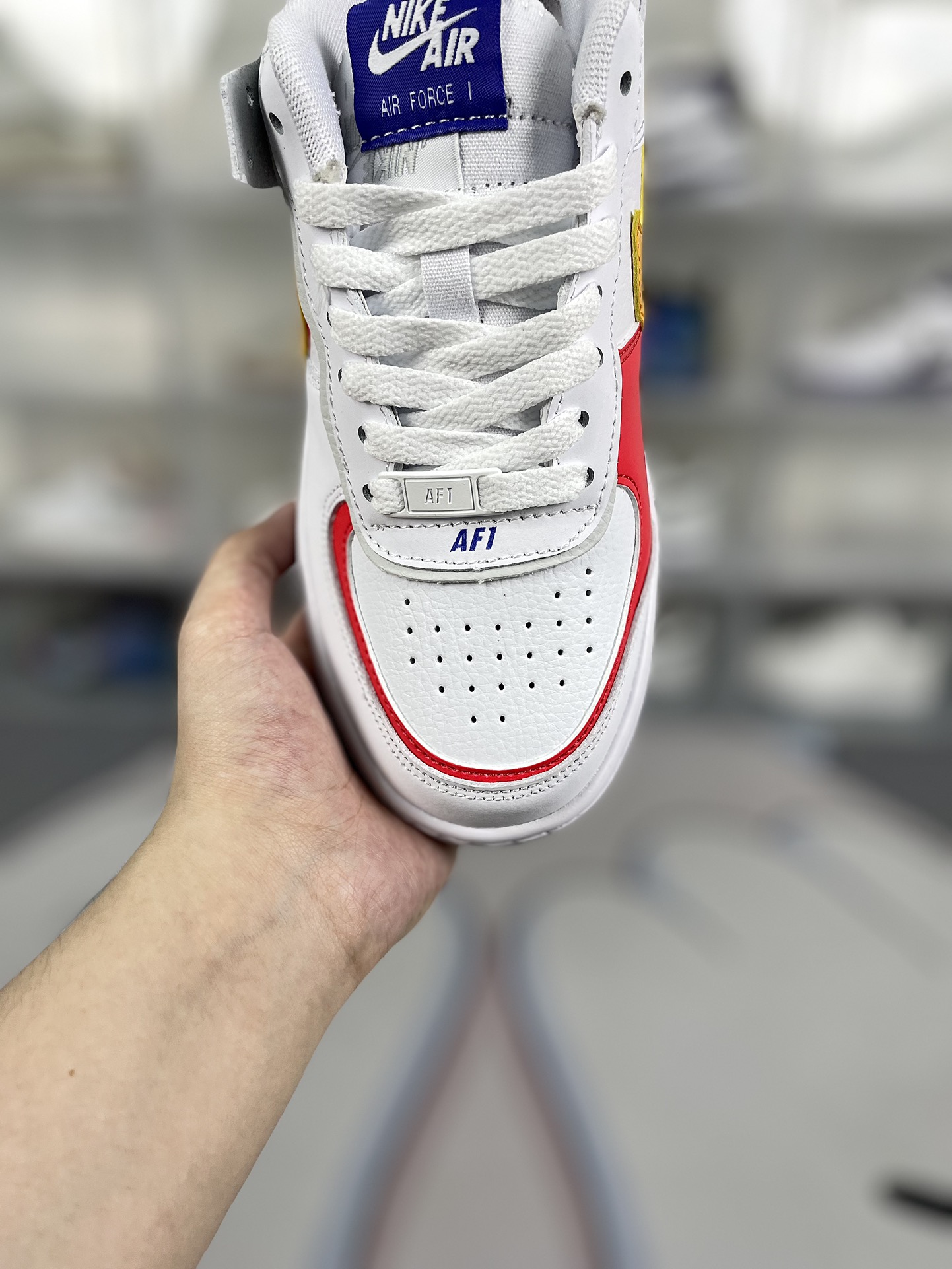 Nike Air Force 1 Shadow Women's Sneaker White/Yellow/Blue DZ1847-100 5 i1719518684 4886 8