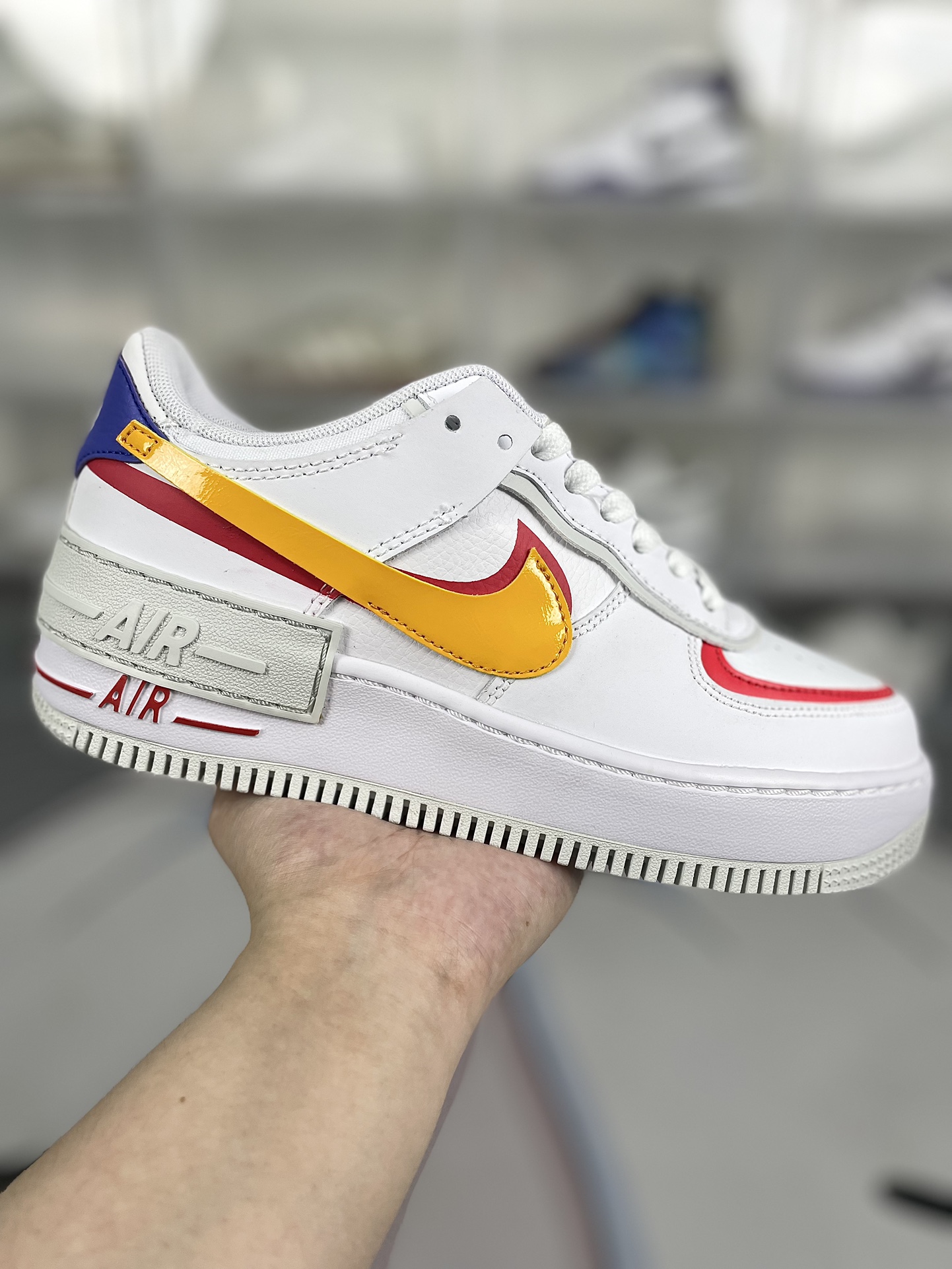 Nike Air Force 1 Shadow Women's Sneaker White/Yellow/Blue DZ1847-100 1 i1719518689 4972 0