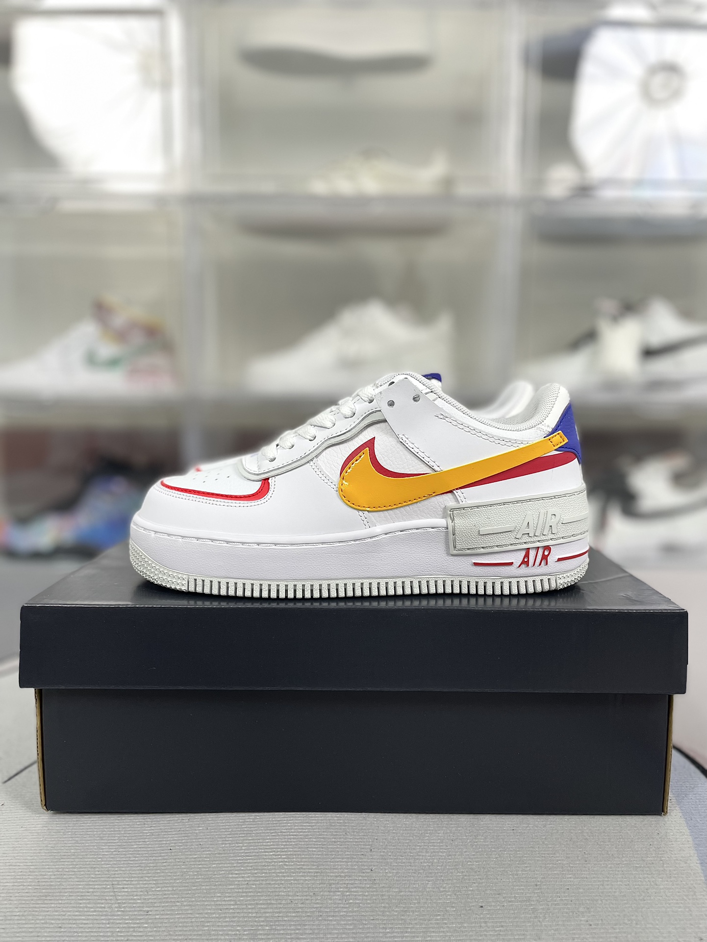 Nike Air Force 1 Shadow Women's Sneaker White/Yellow/Blue DZ1847-100 8 i1719518689 9943 0