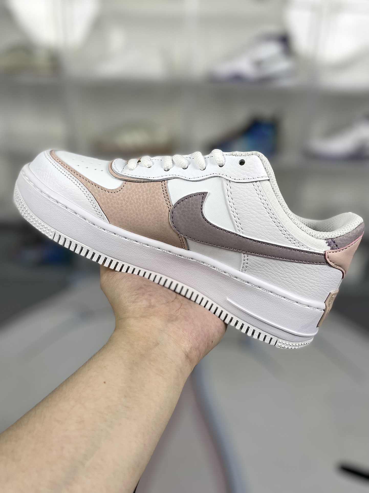 Nike Air Force 1 Shadow Women's Low-Top Sneaker - White/Pink, Durable Comfort 3 i1719778791 3567 0