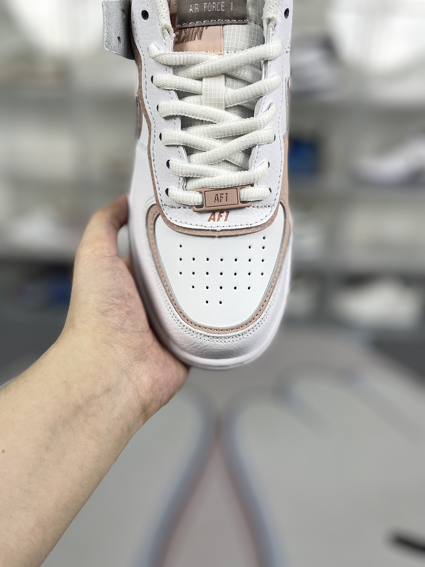 Nike Air Force 1 Shadow Women's Low-Top Sneaker - White/Pink, Durable Comfort 6 i1719778792 7698 0
