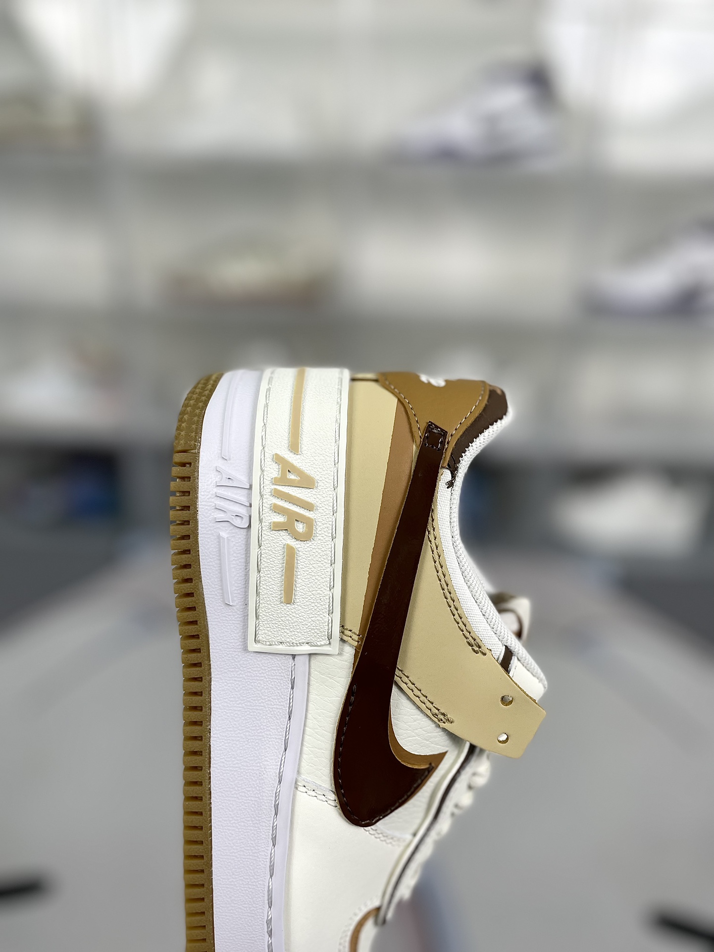 Nike Air Force 1 Shadow Low Women's Sneaker White Brown DZ1847-106 8 i1720547331 8839 0