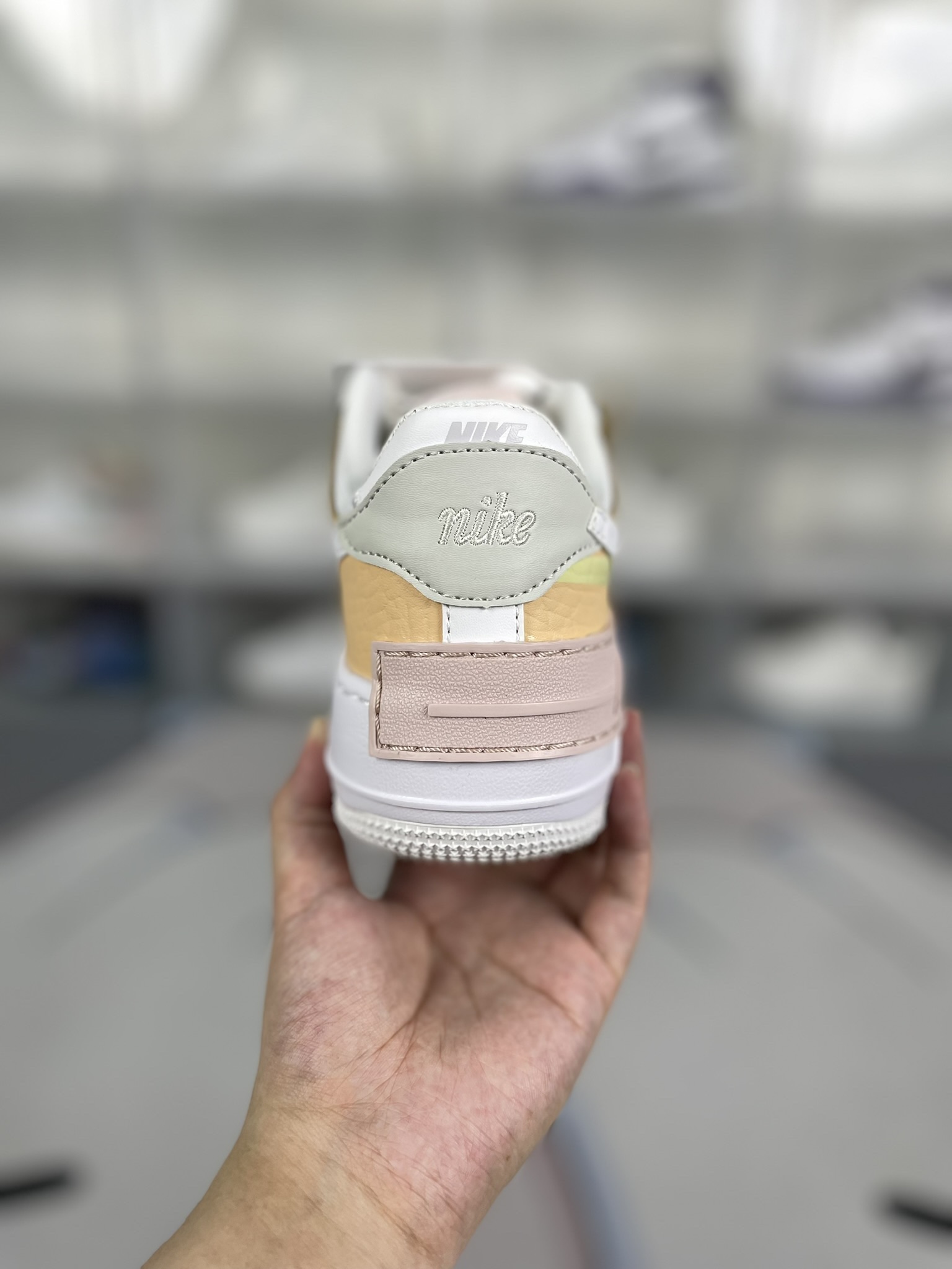 Nike Air Force 1 Shadow: Low-Top Sneakers in White, Pink & Yellow 4 i1722626197 3133 0
