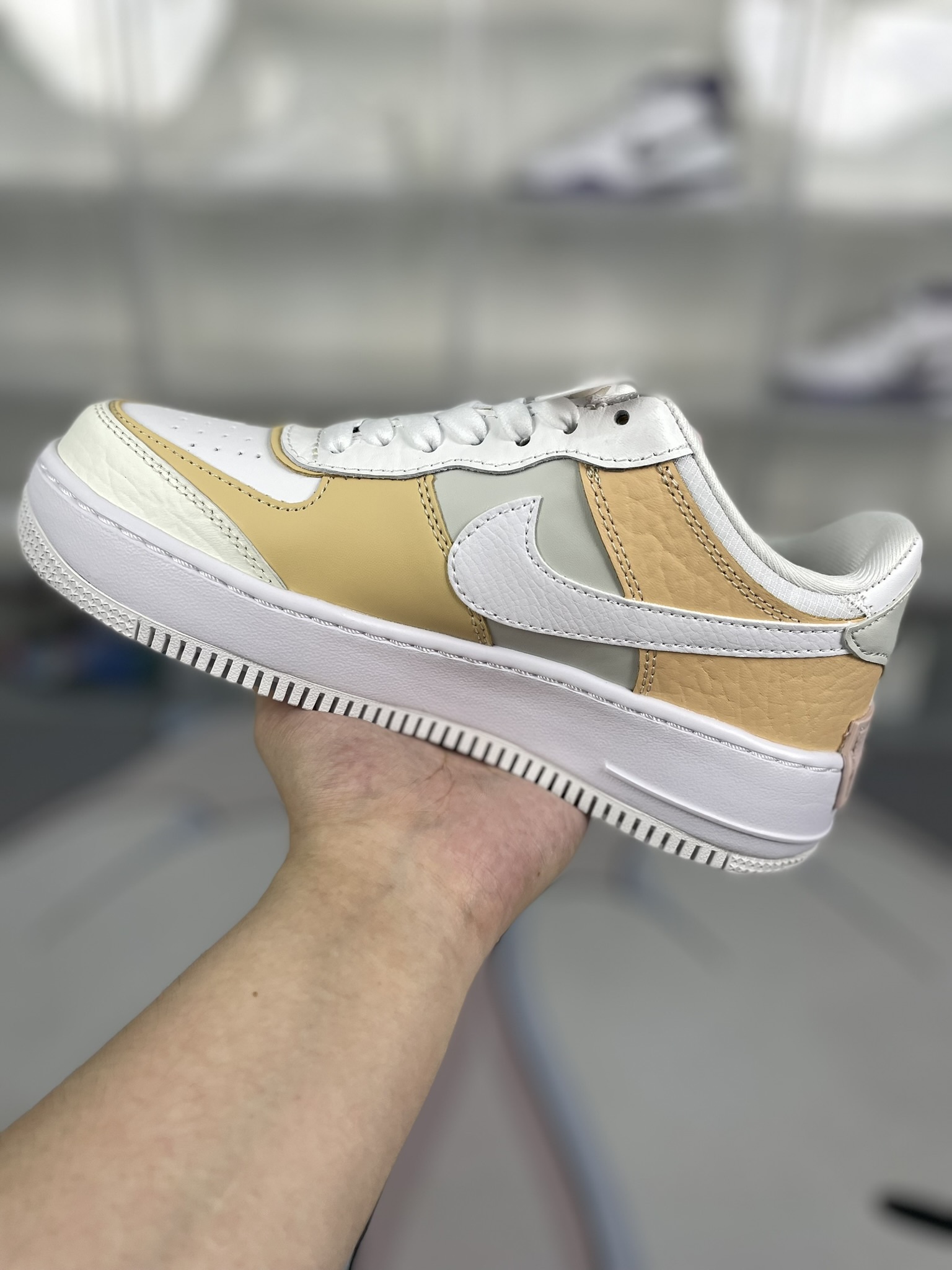 Nike Air Force 1 Shadow: Low-Top Sneakers in White, Pink & Yellow 3 i1722626197 8298 0