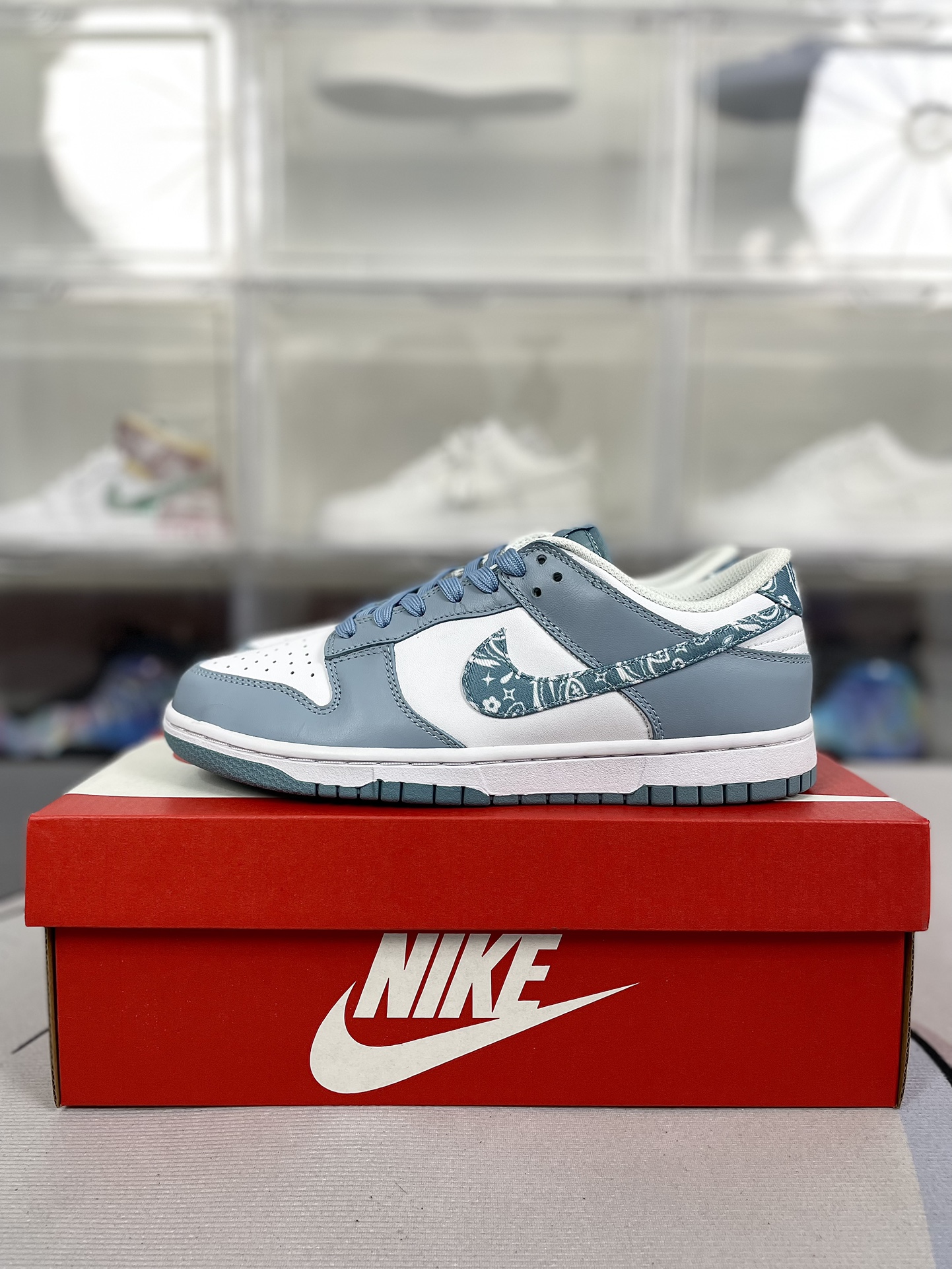 Nike Dunk Essentials 'Blue Paisley' - Premium Leather Canvas Sneakers 9 i1725226025 8142 0