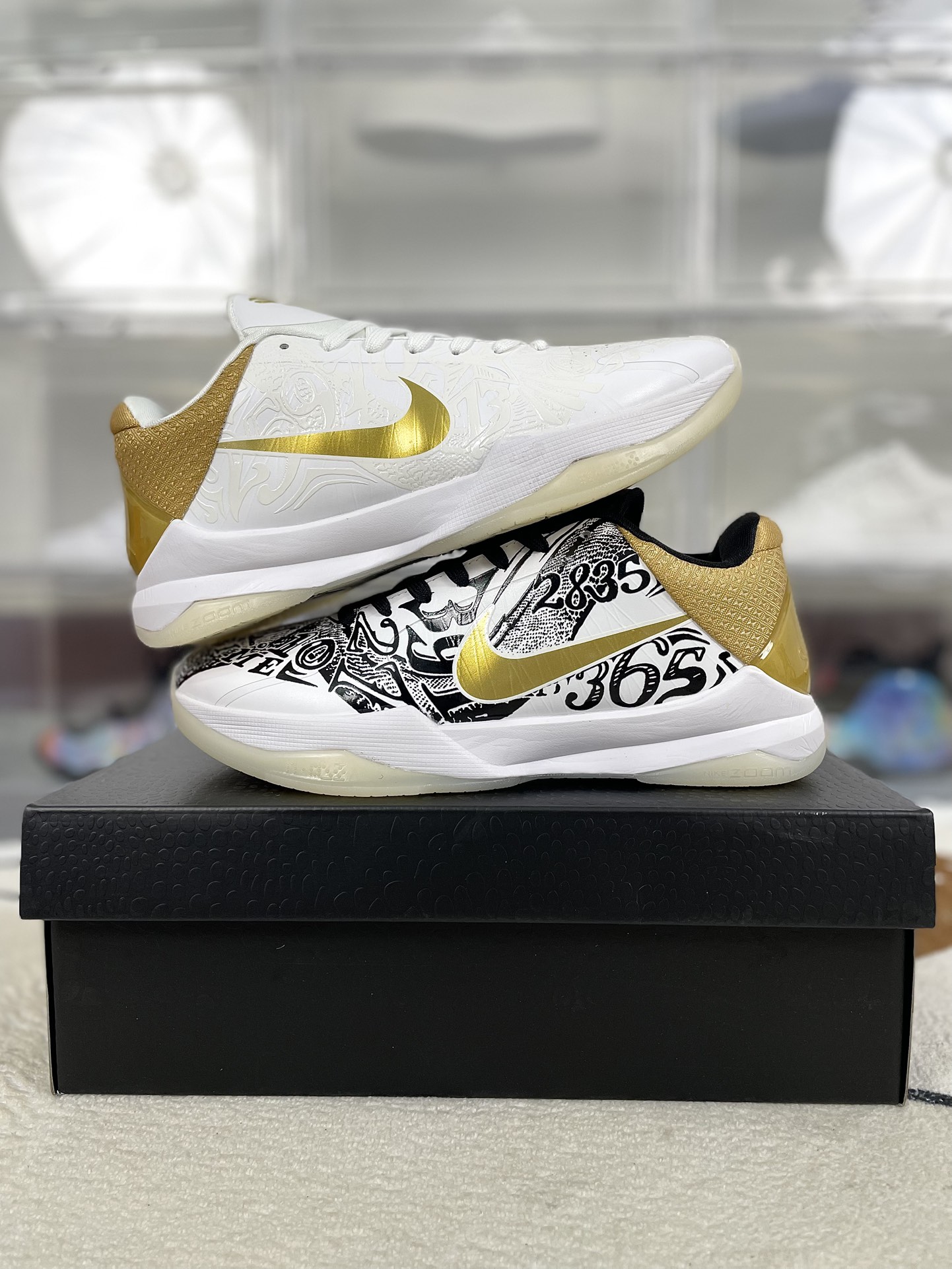 Nike Zoom Kobe 5 Protro Big Stage Basketball Shoes - Black White Gold 10 i1730055143 8475 8