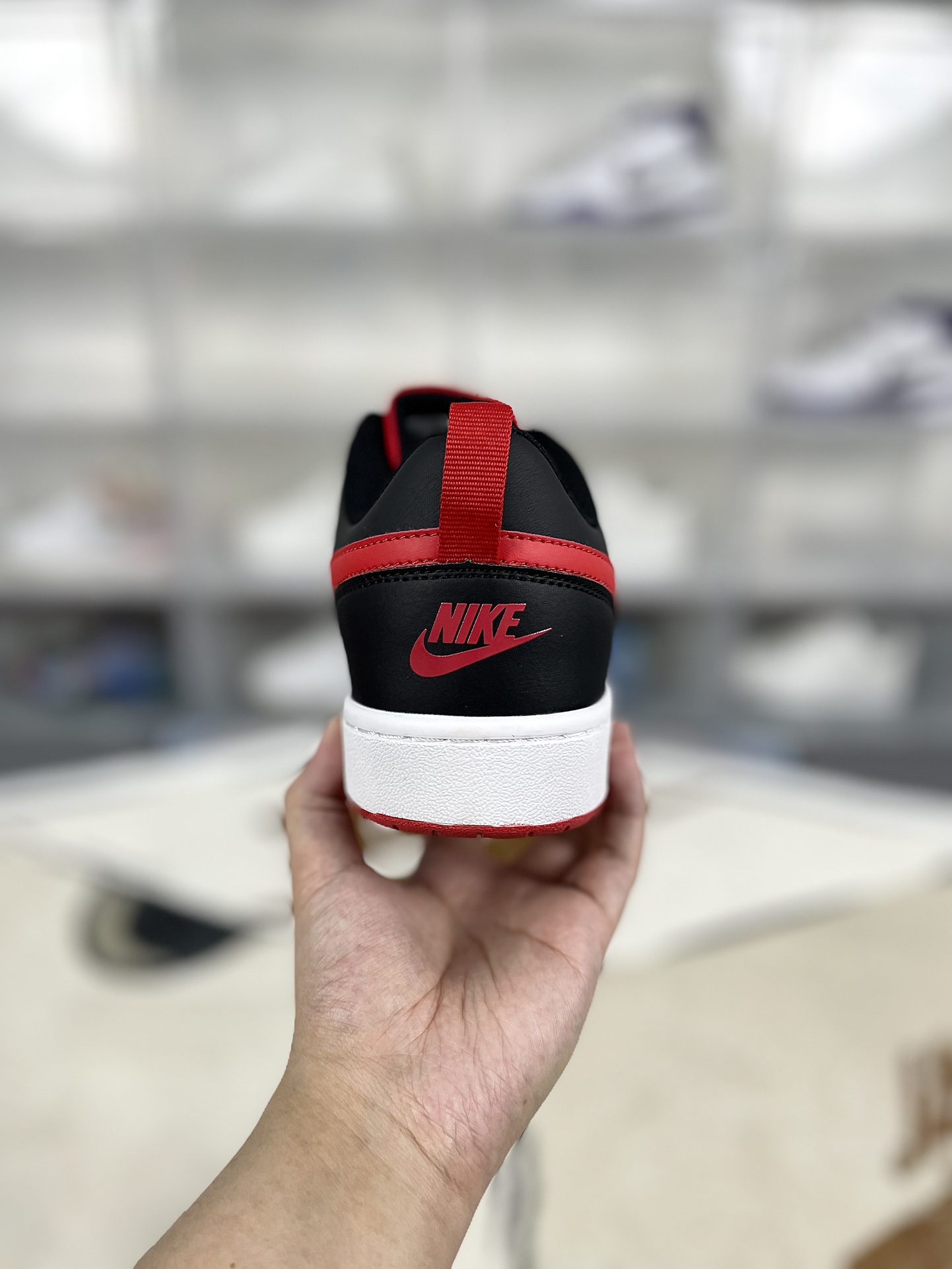 Nike Court Borough Low 2: Classic Retro Leather Sneakers - Black/Red 4 i1731010838 60 8