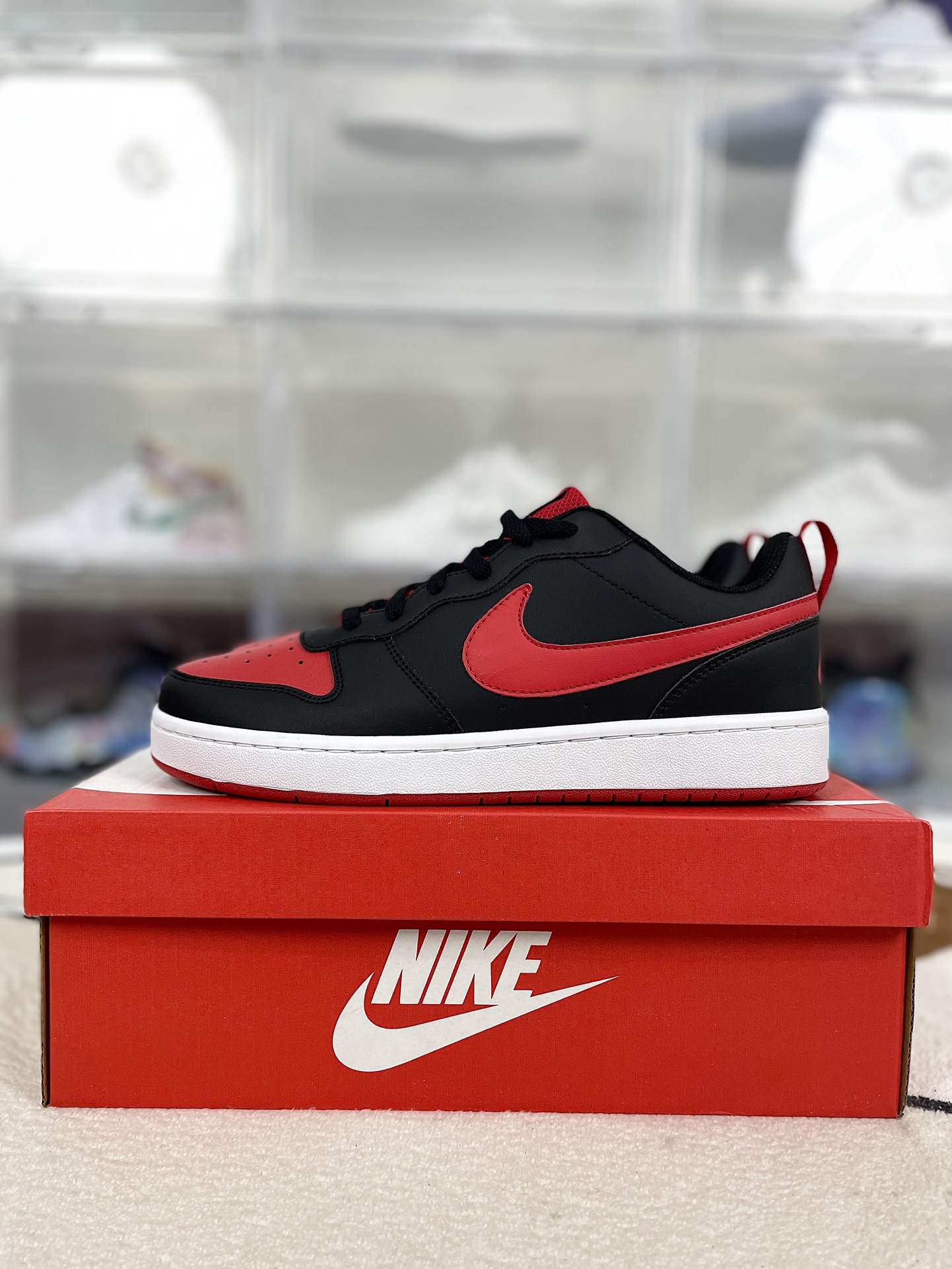 Nike Court Borough Low 2: Classic Retro Leather Sneakers - Black/Red 10 i1731010838 7772 5