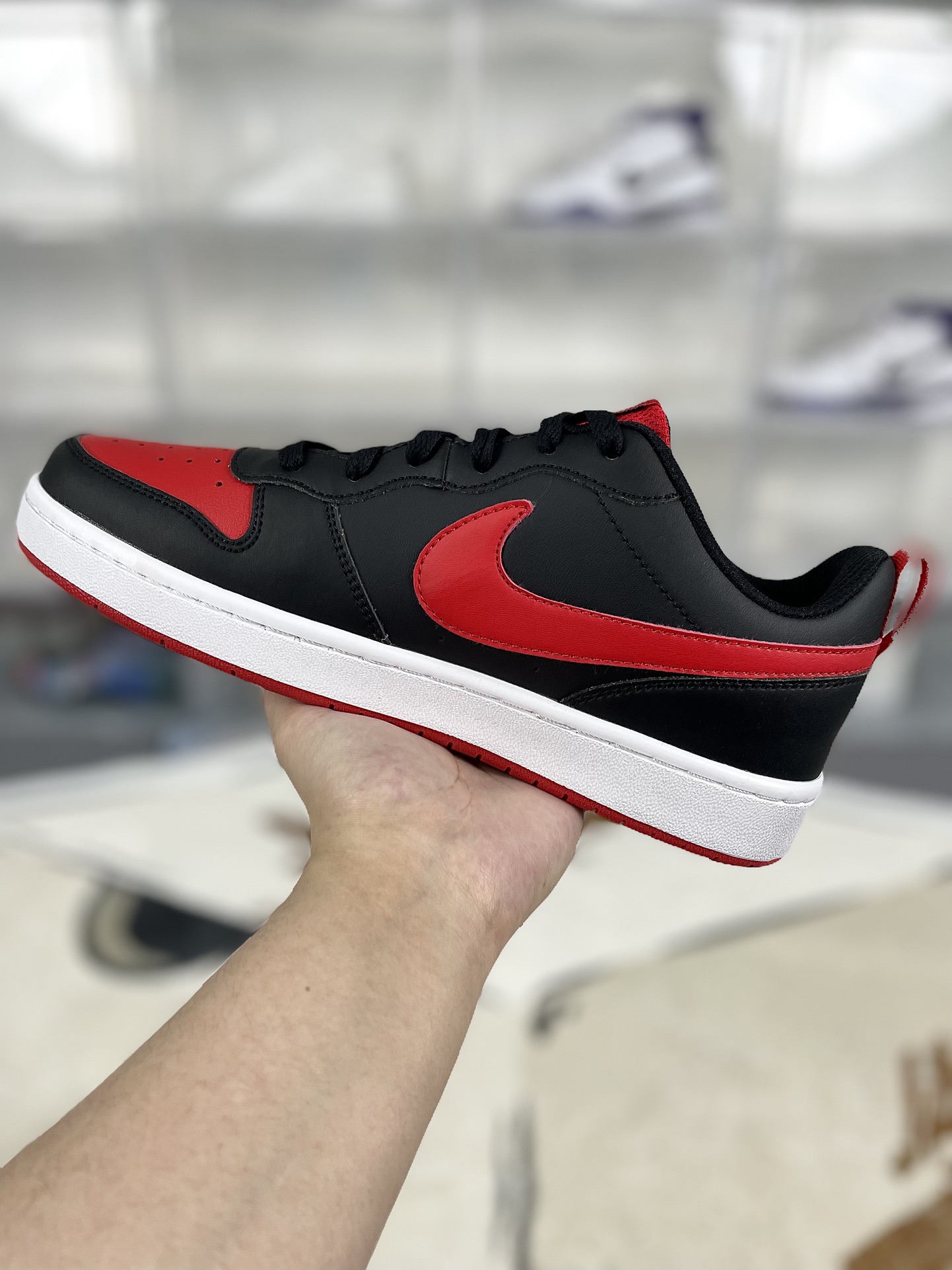 Nike Court Borough Low 2: Classic Retro Leather Sneakers - Black/Red 3 i1731010838 8313 6