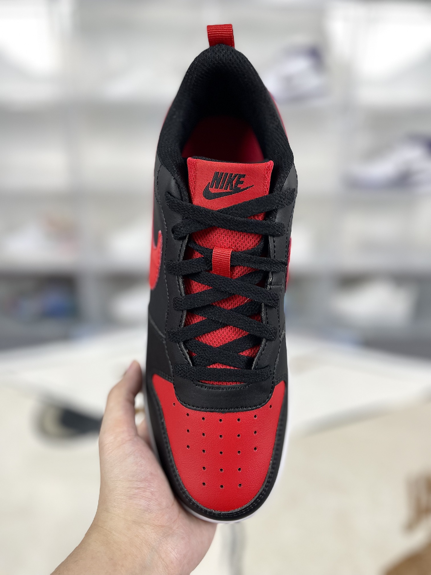 Nike Court Borough Low 2: Classic Retro Leather Sneakers - Black/Red 5 i1731010838 9369 4