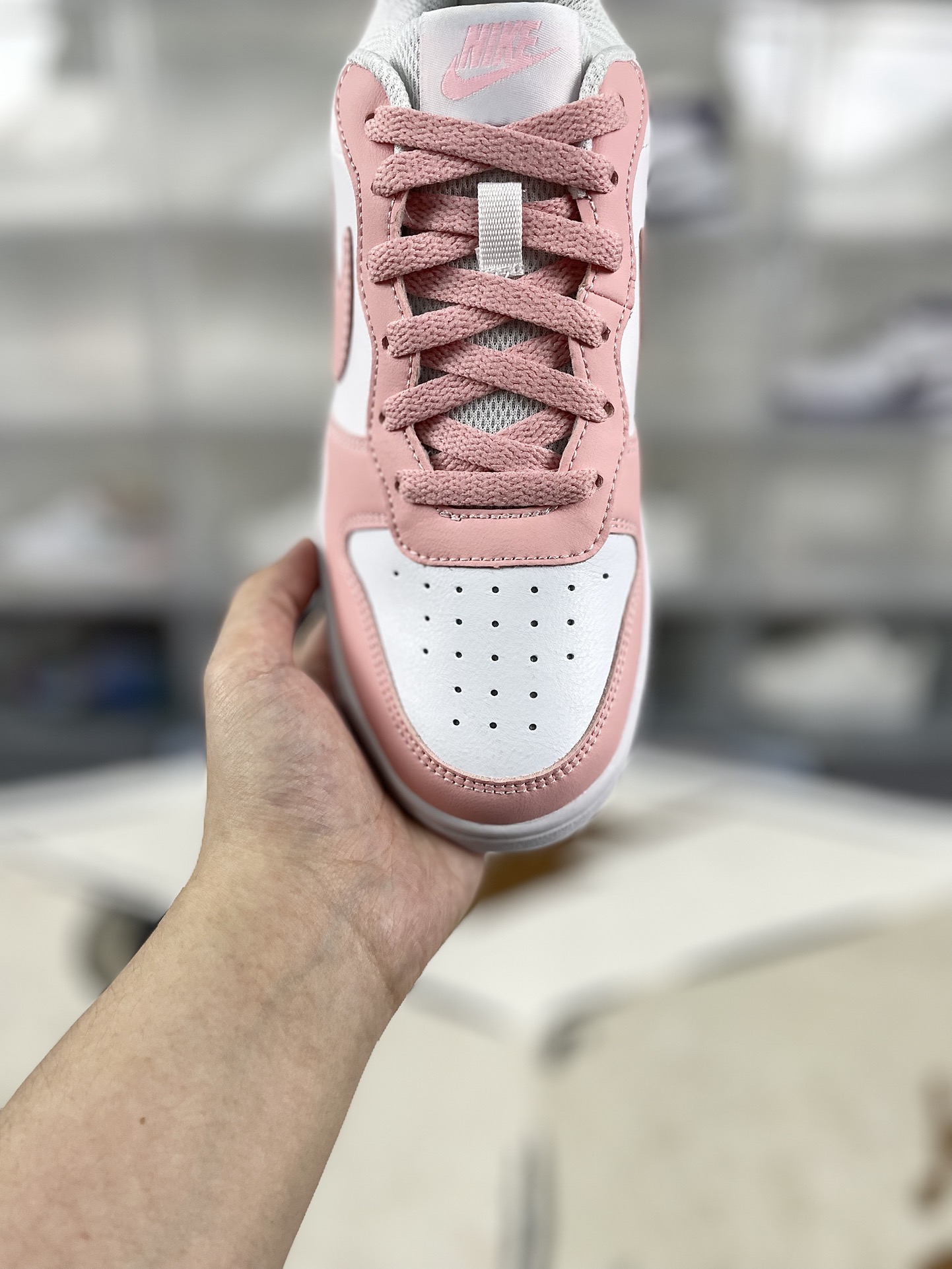Nike Court Borough Low 2: Pink & White Women's Casual Sneakers 5 i1731790355 152 4