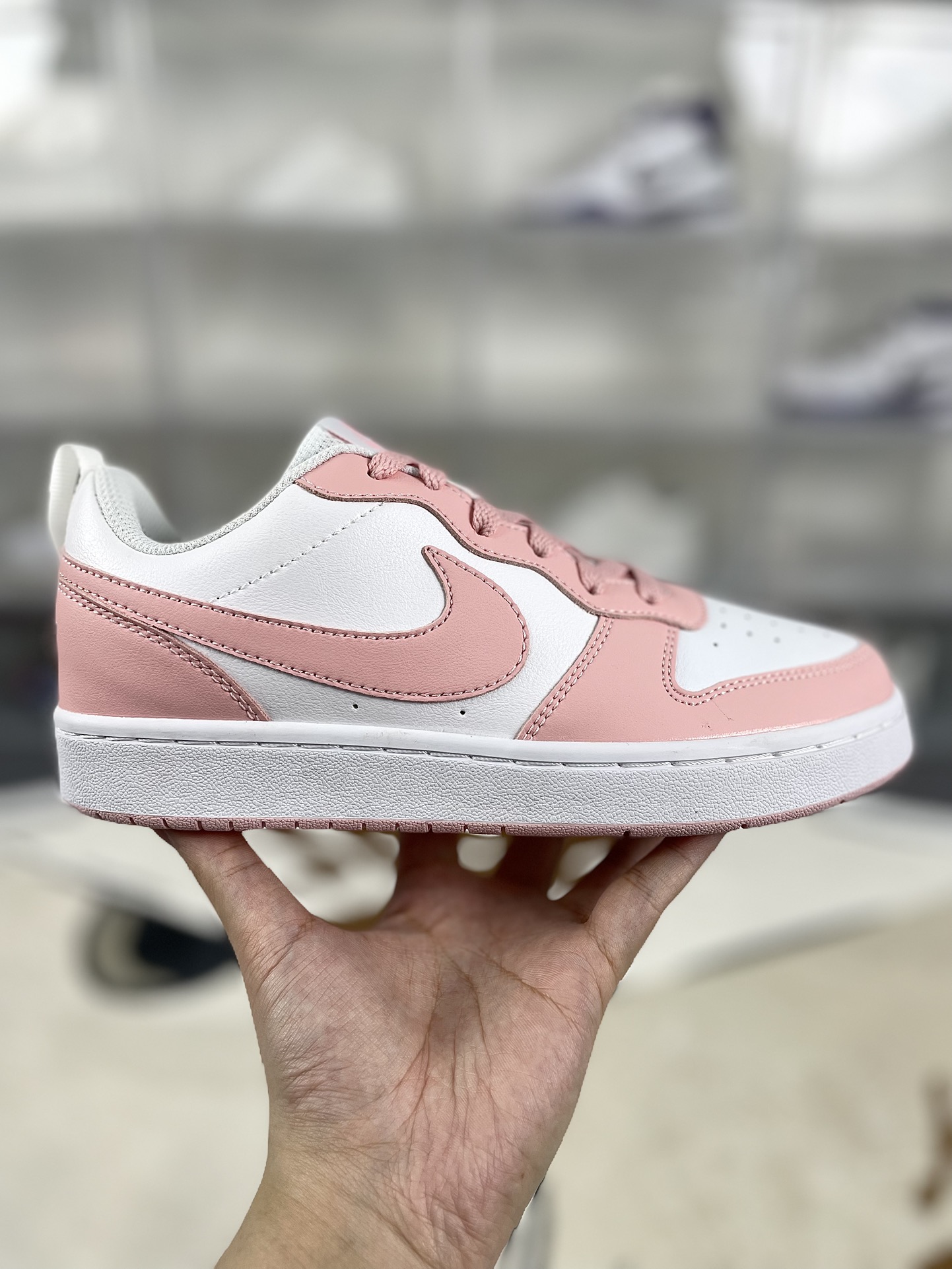 Nike Court Borough Low 2: Pink & White Women's Casual Sneakers 8 i1731790355 457 1