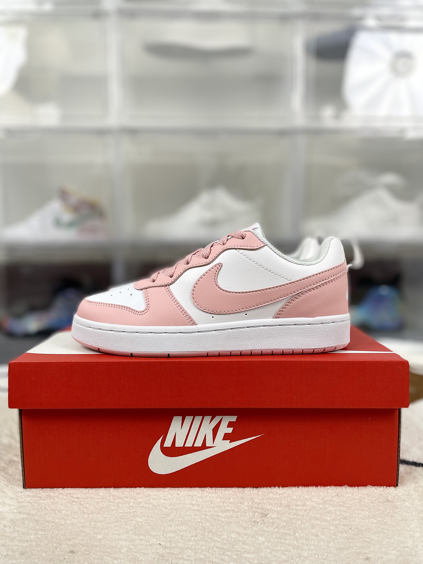 Nike Court Borough Low 2: Pink & White Women's Casual Sneakers 9 i1731790355 4704 2
